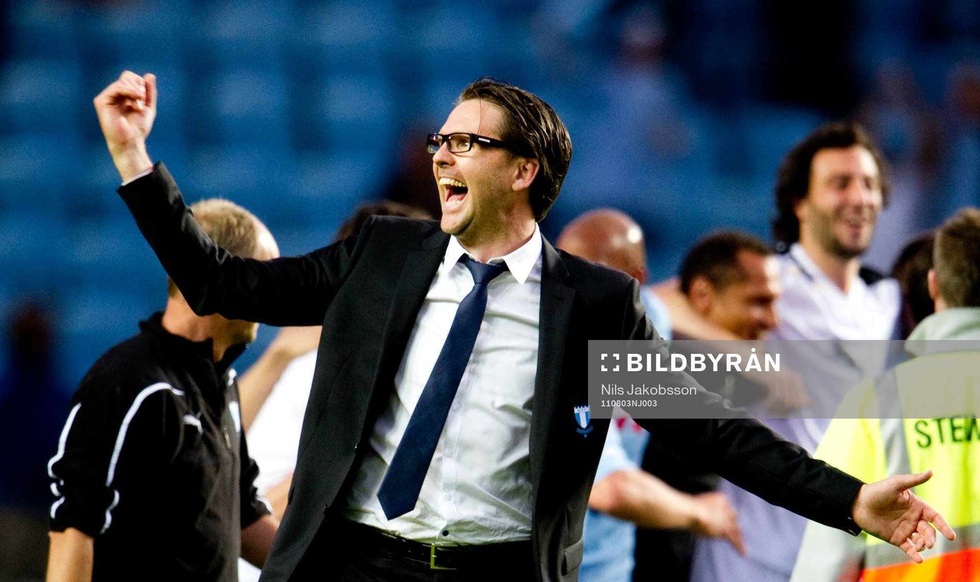   Rikard Norling, tränare Malmö FF jubel.