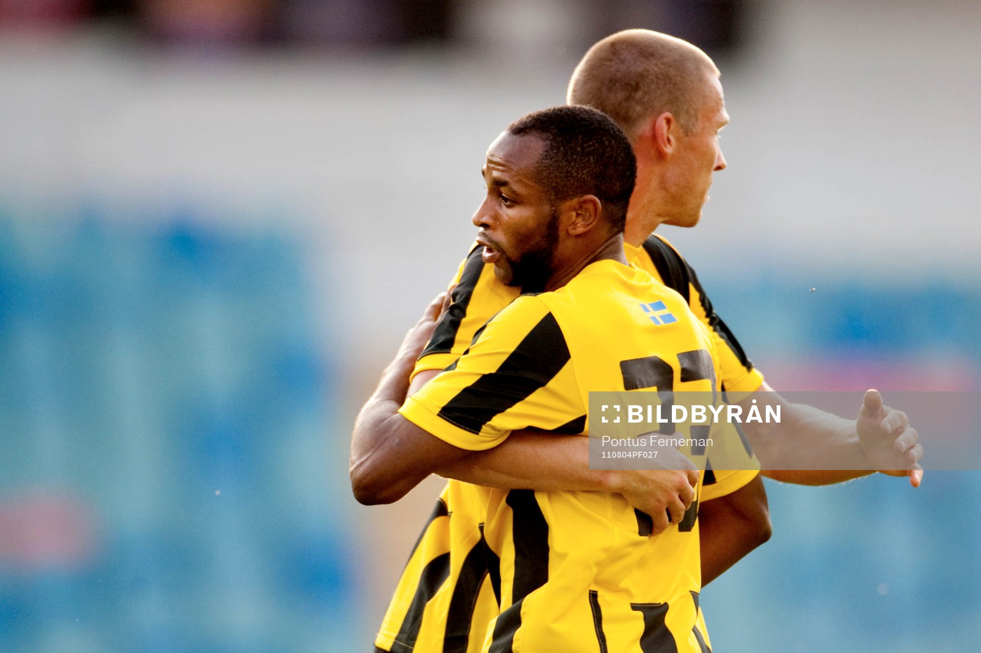  Rene Makondele, Mattias Östberg, Häcken, jubel.