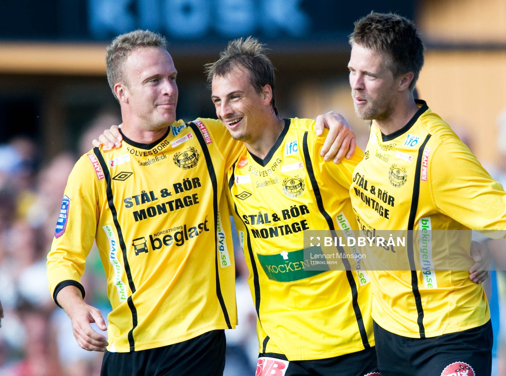 Marcus Ekenberg,  Joachim Lantz och Pär Eriksson, Mjällby