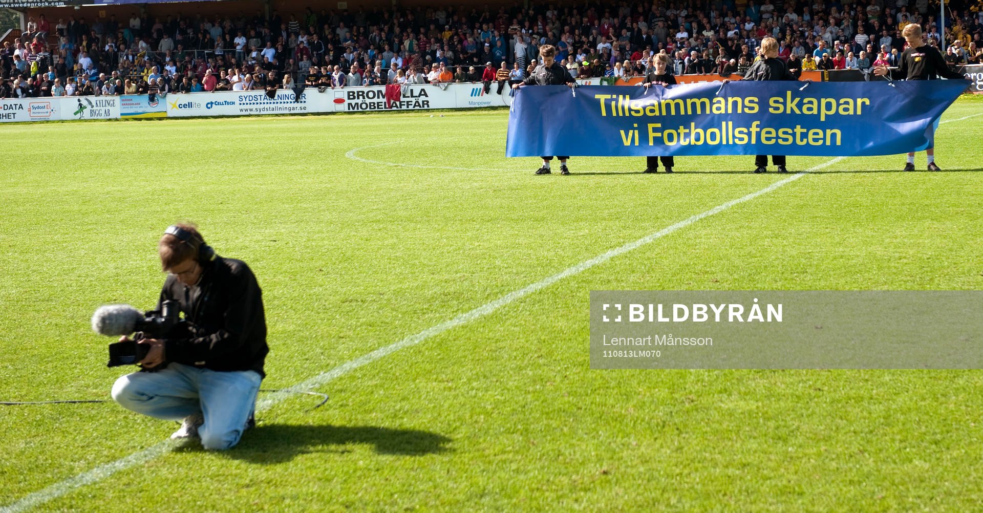 Banderoll Tillsammans skapar vi fotbollsfesten