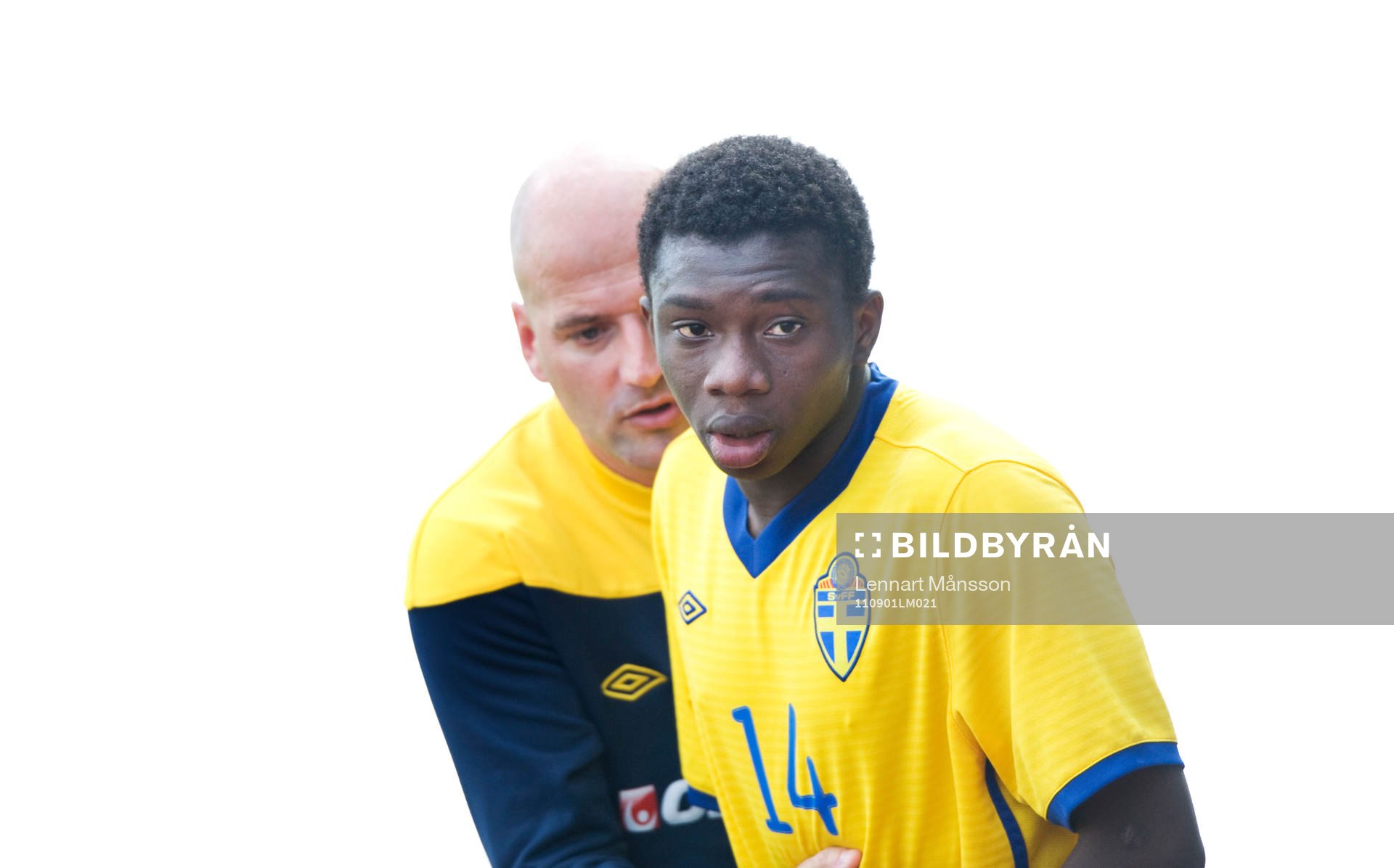Magnus Wikman, förbundskapten och Junior Wihl Bangura