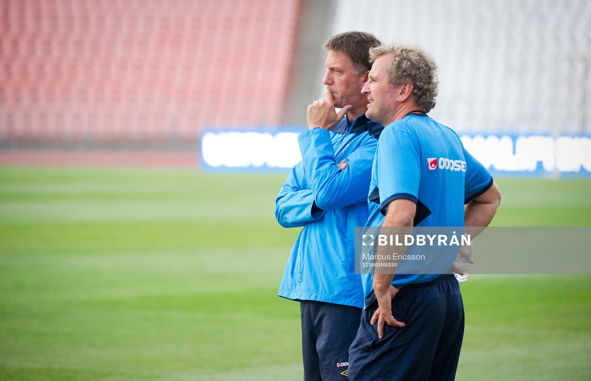 Kjell Jonevret och Erik Hamrén, förbundskapten