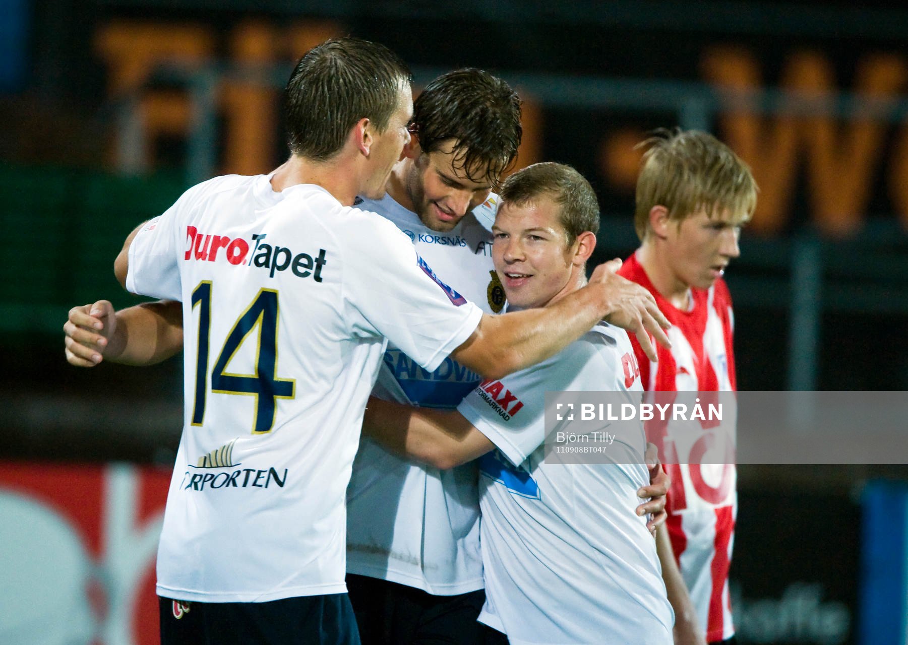 Jens Portin, Mikael Dahlberg och Jonas Lantto, Gefle, jubel