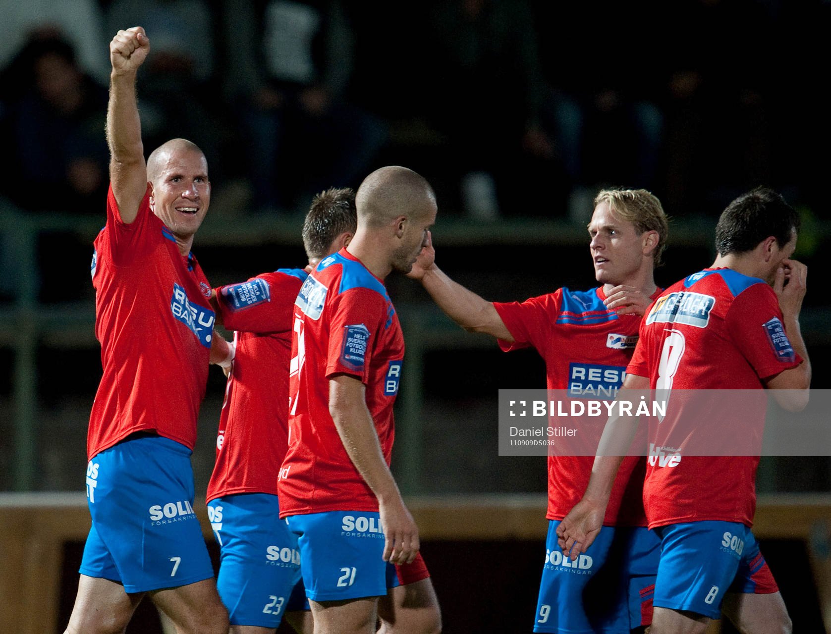 Mattias Lindström, Helsingborg, gör 1-1, jubel