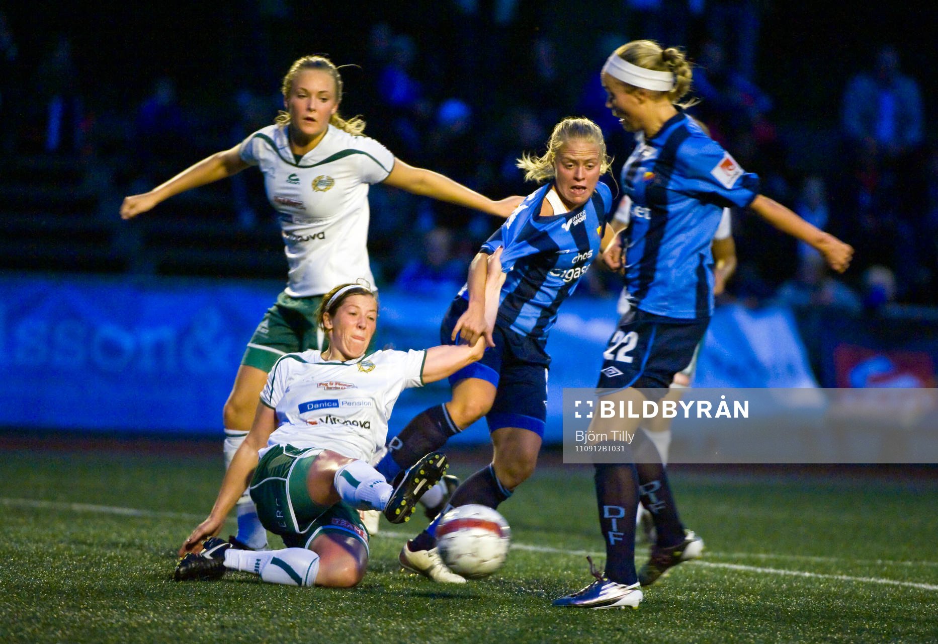 Magdalena Ericsson, Kathleen E Kelly, Hammarby och Mia Jalkerud, Djurgården.
