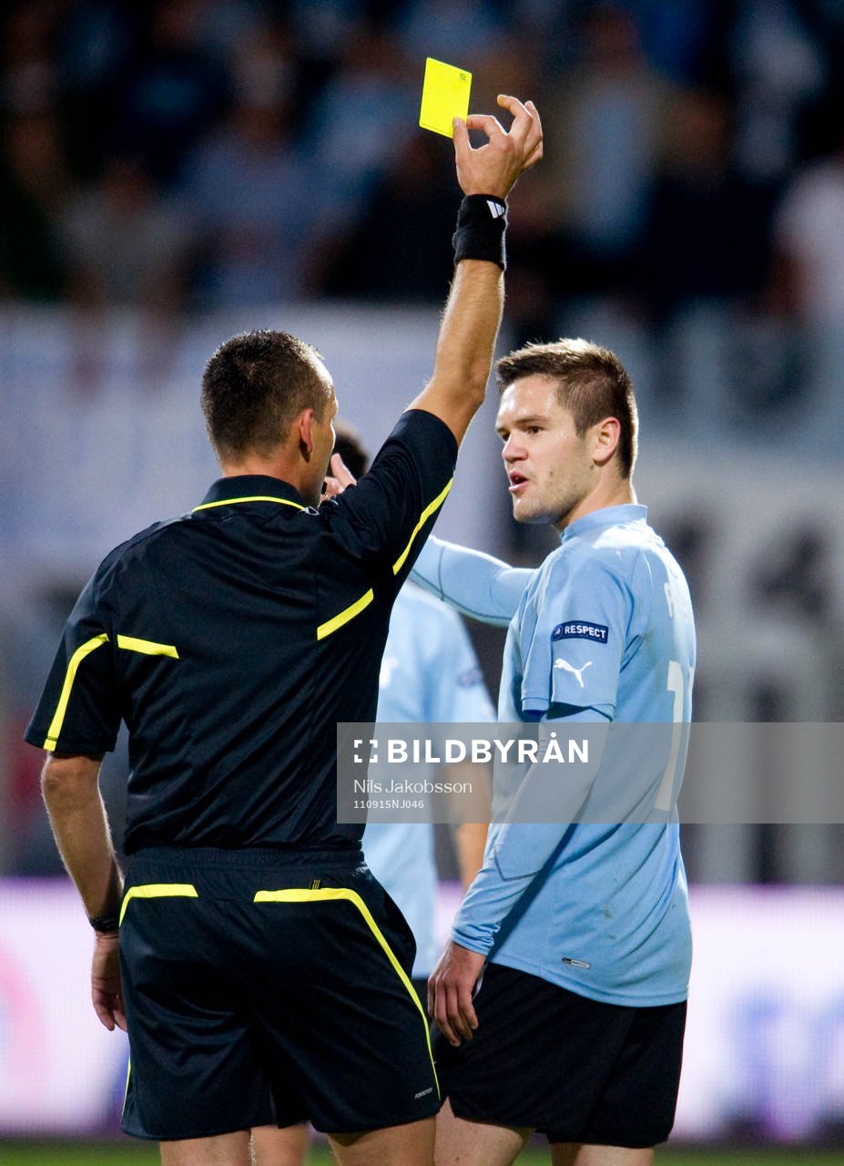Ivo Pekalski, Malmö FF får gult kort, varning
