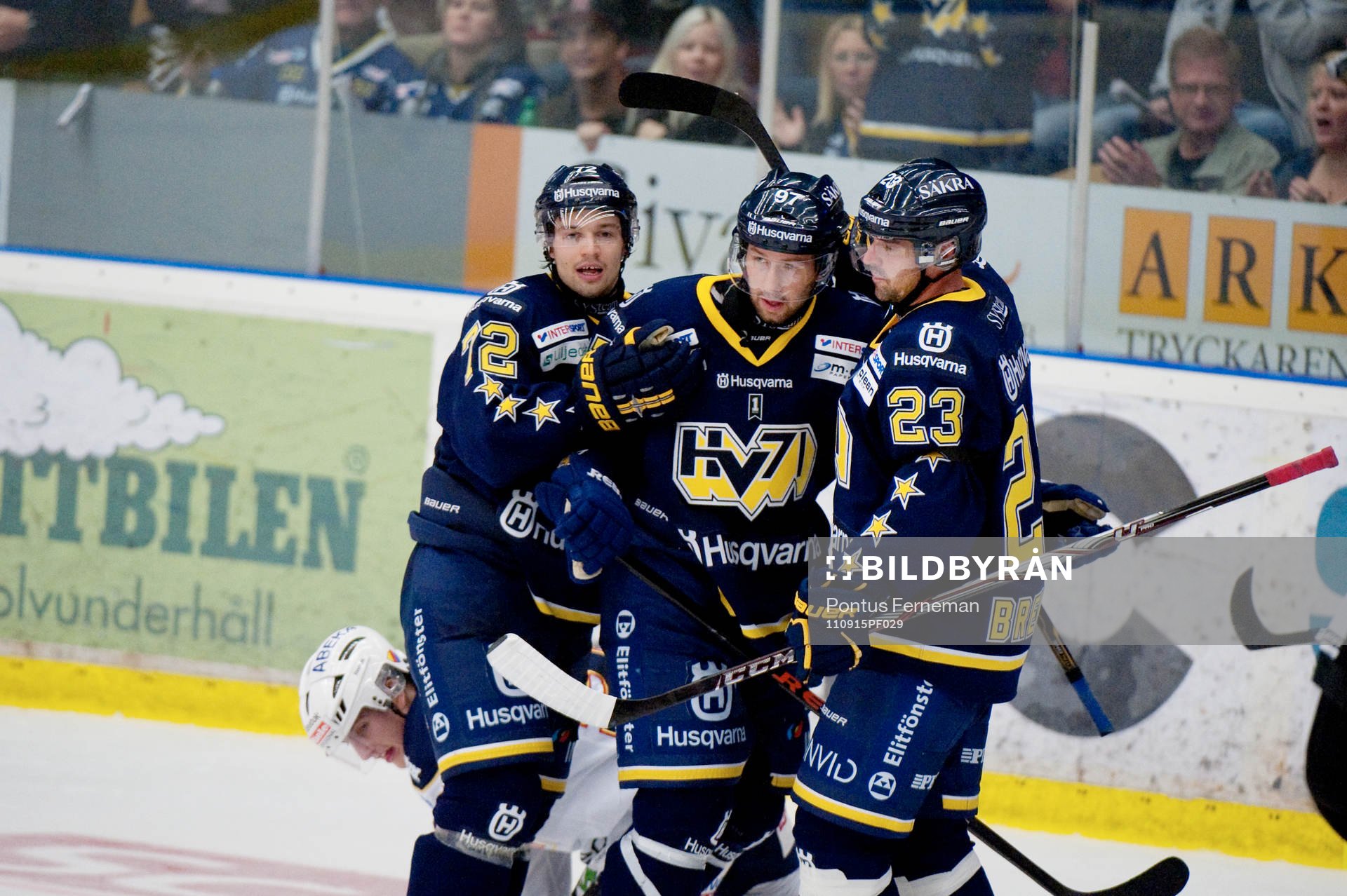 Patrik Carlsson, Per Ledin, Fredrik Bremberg, Hv71