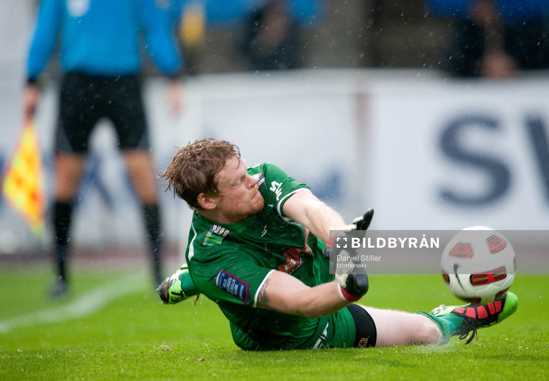 Christoffer Källqvist, målvakt, Häcken, räddar en straff