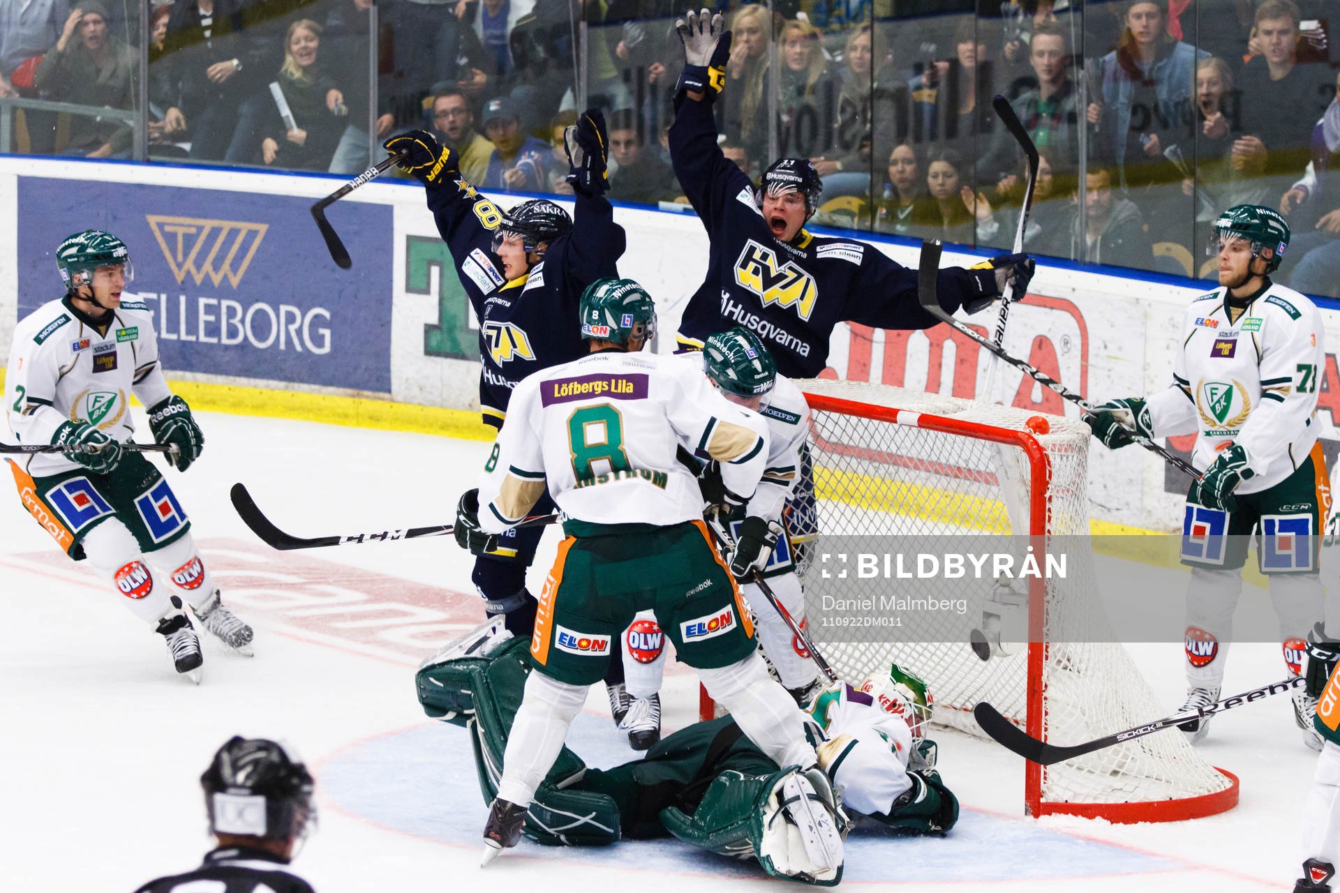 Jesse Joensuu och Jesper Fasth, HV71, jubel