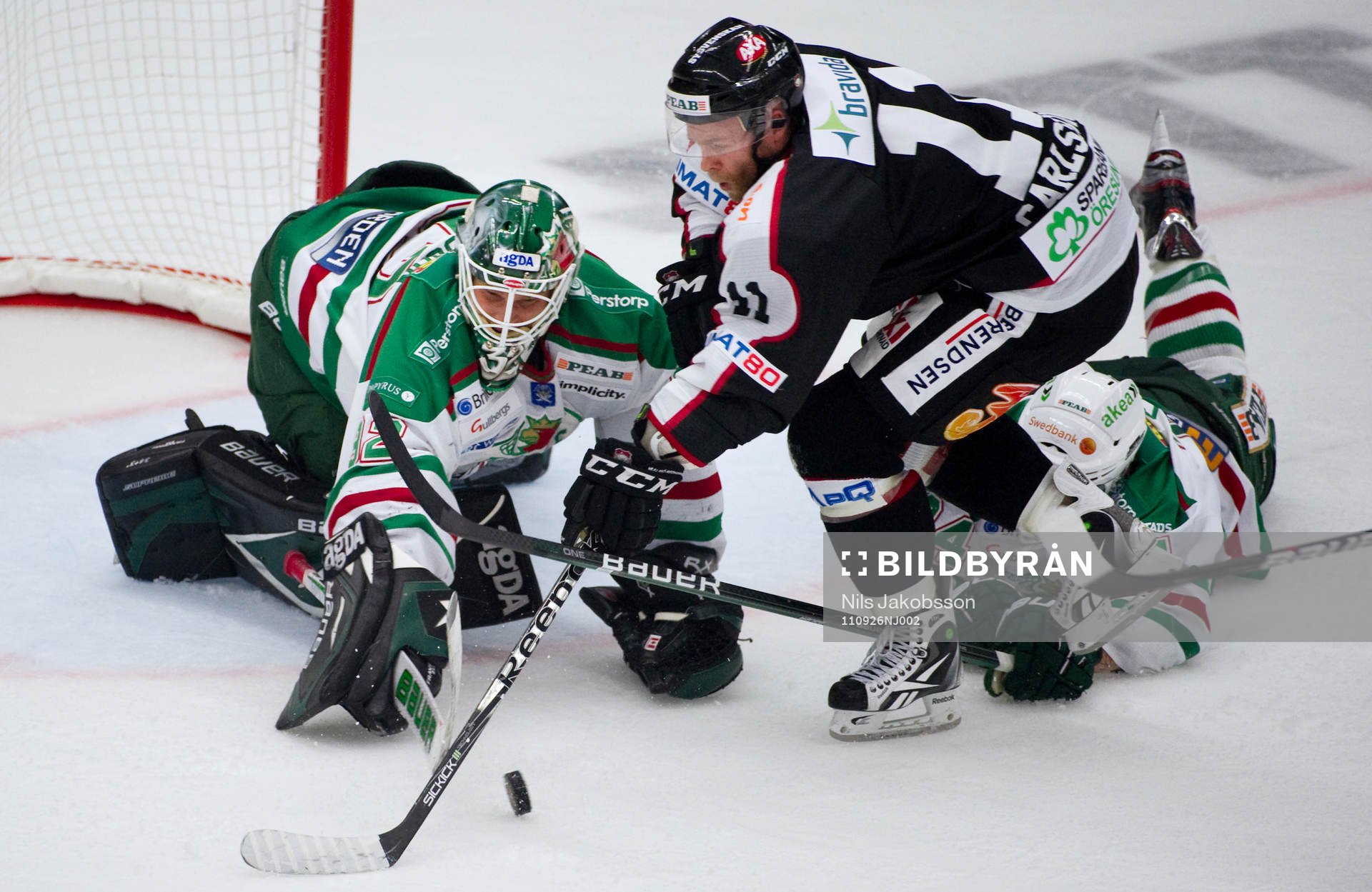 Jonas Fransson, målvakt, Rögle, Robert Carlsson, Malmö