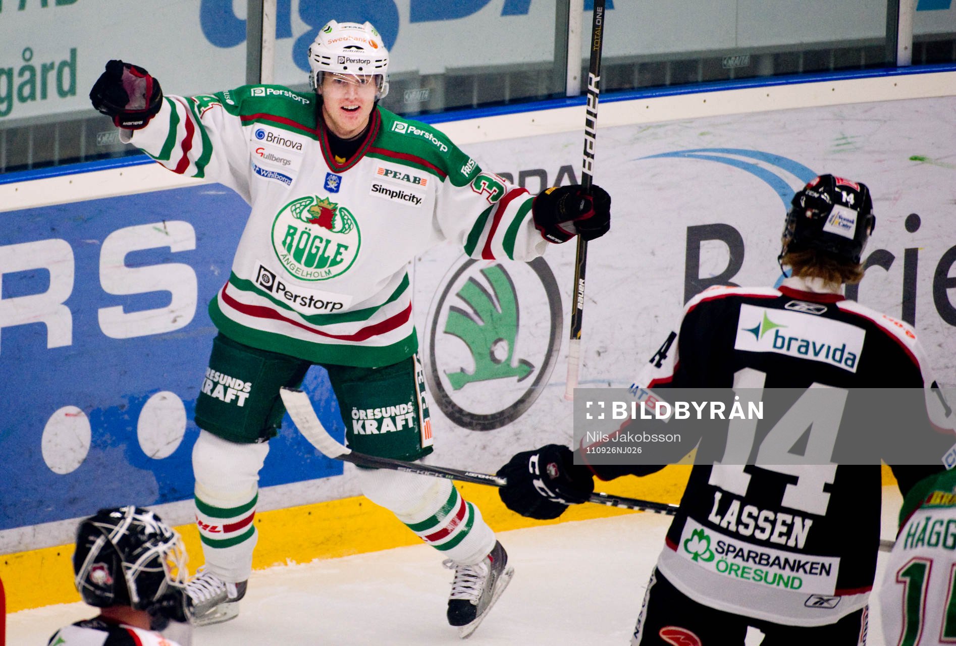 Emil Sandin, Rögle jubel, 1-0, Malmö depp