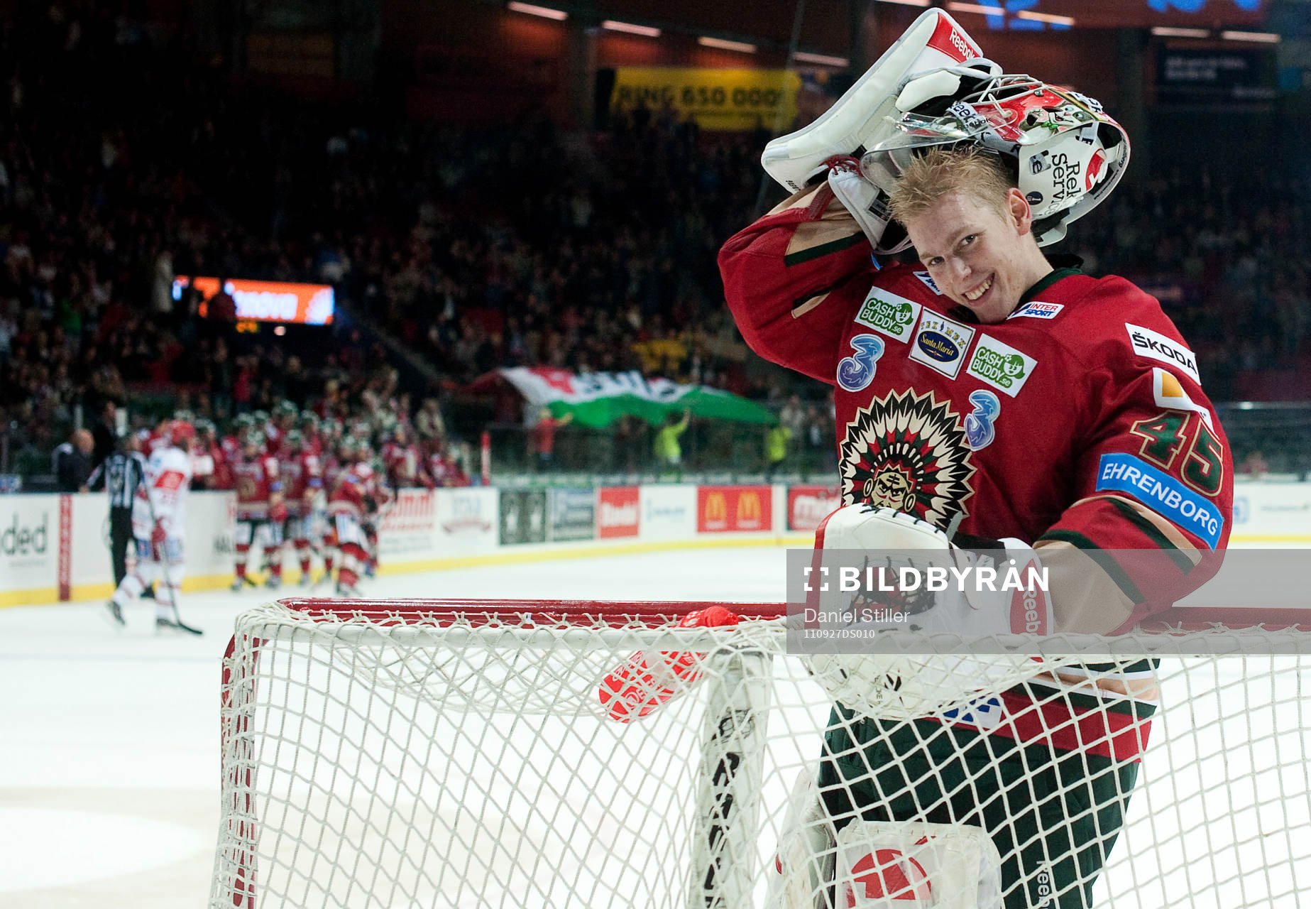Magnus Hellberg, målvakt Frölunda, är glad