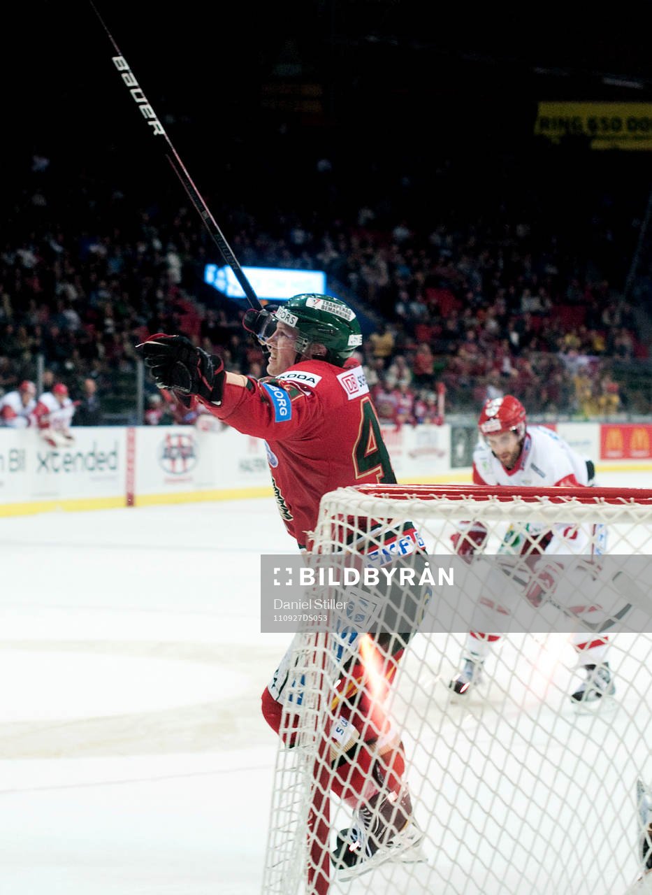Mathis Olimb, Frölunda, gör 5-0, jubel