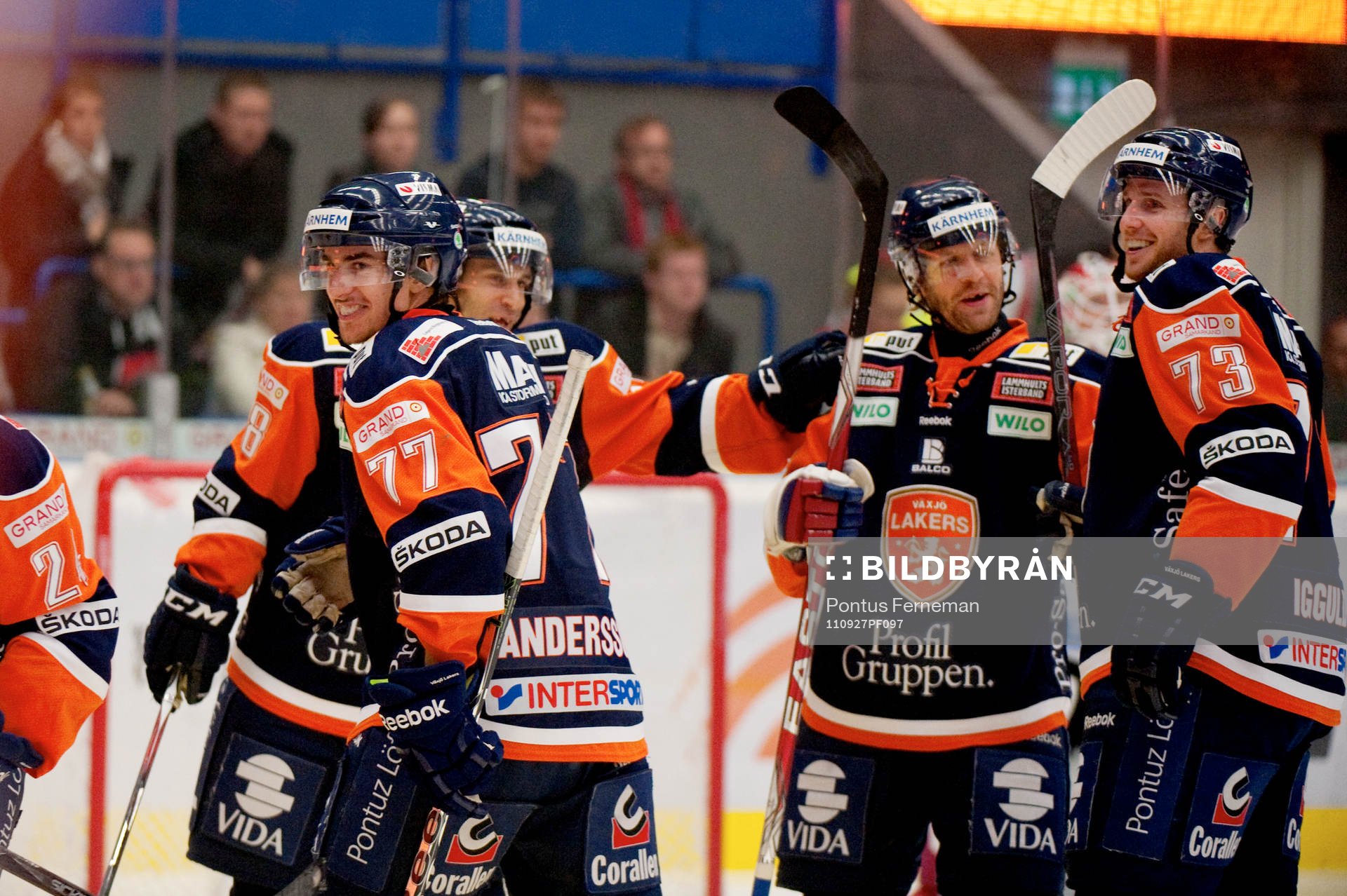 Nils Andersson, Tommi Kallio, Mike Iggulden, Växjö, jubel