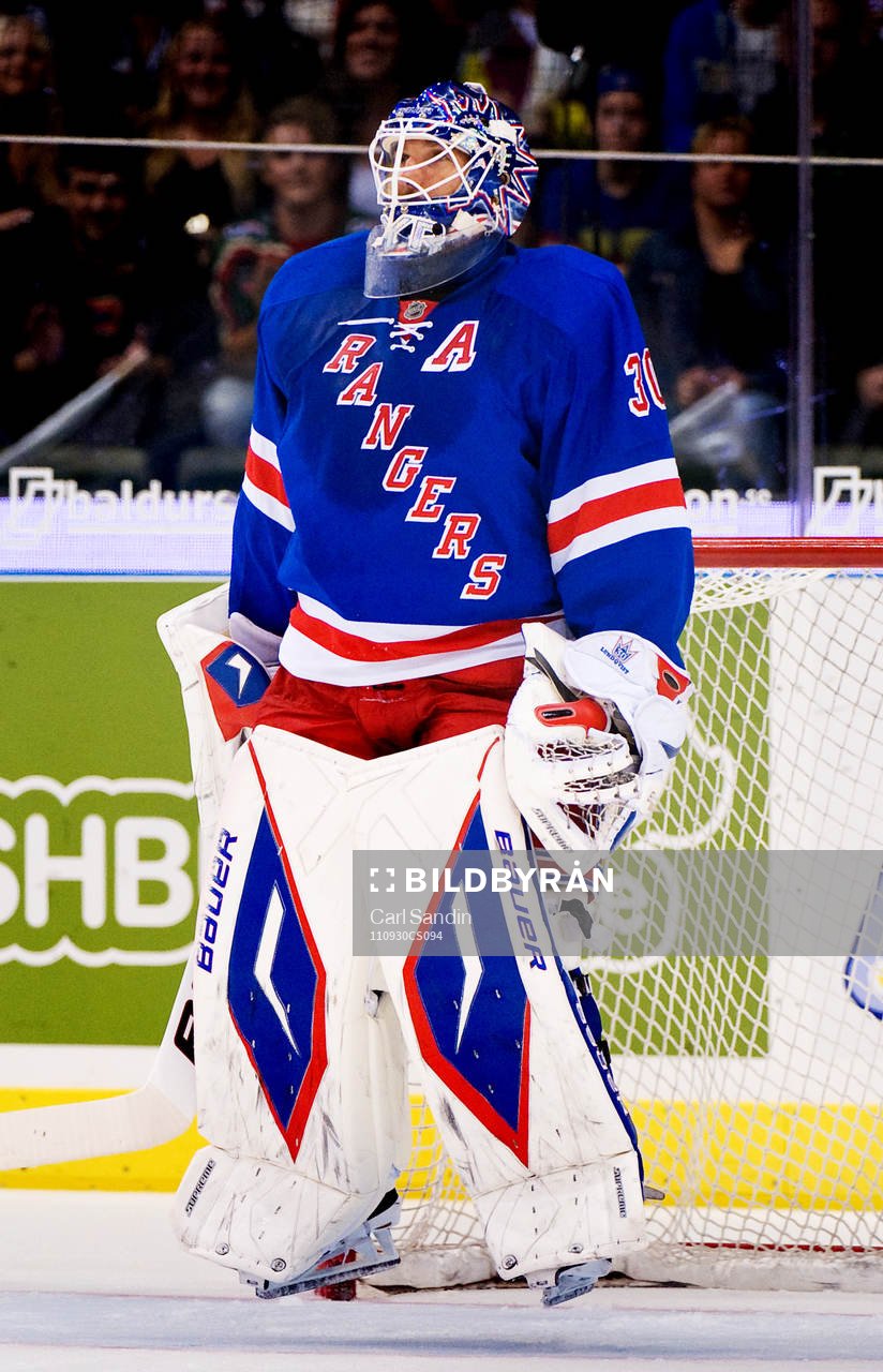 Henrik Lundqvist, målvakt, New York Rangers, hoppar