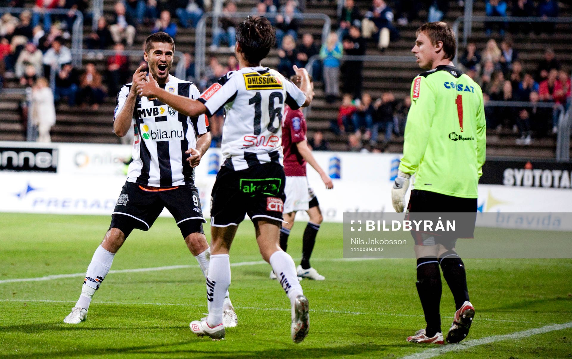 Ajsel Kujovic, Patrik Åström, Landskrona, jubel 2-0