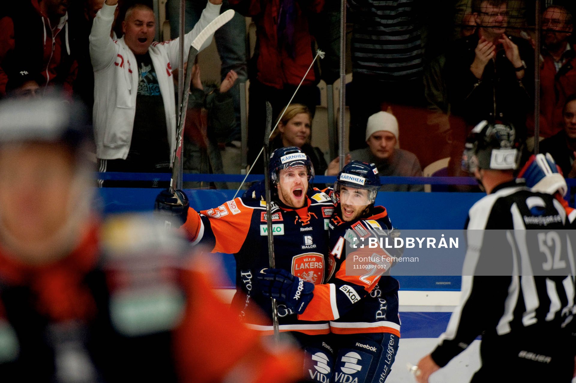 Mike Iggulden, Brad Moran, Växjö, jubel, 2-0