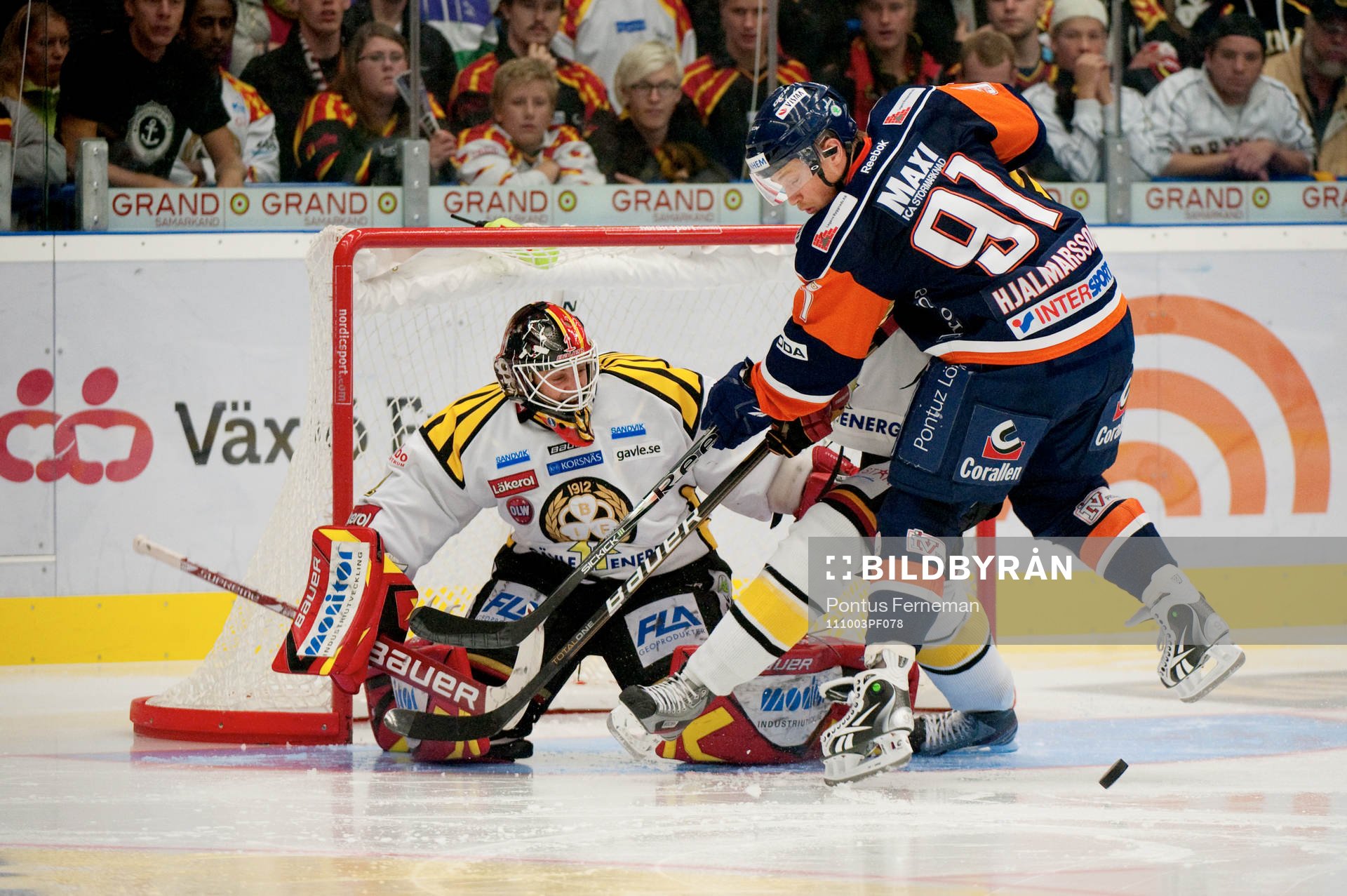 Niklas Svedberg, målvakt, Brynäs, Gustav Hjalmarsson,