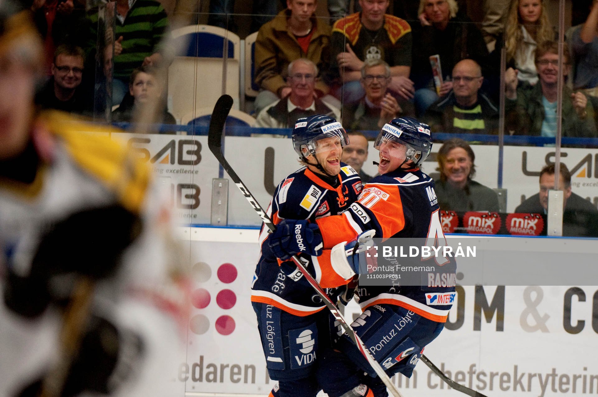 Tommi Kallio, Dennis Rasmussen, Växjö, jubel, 3-1
