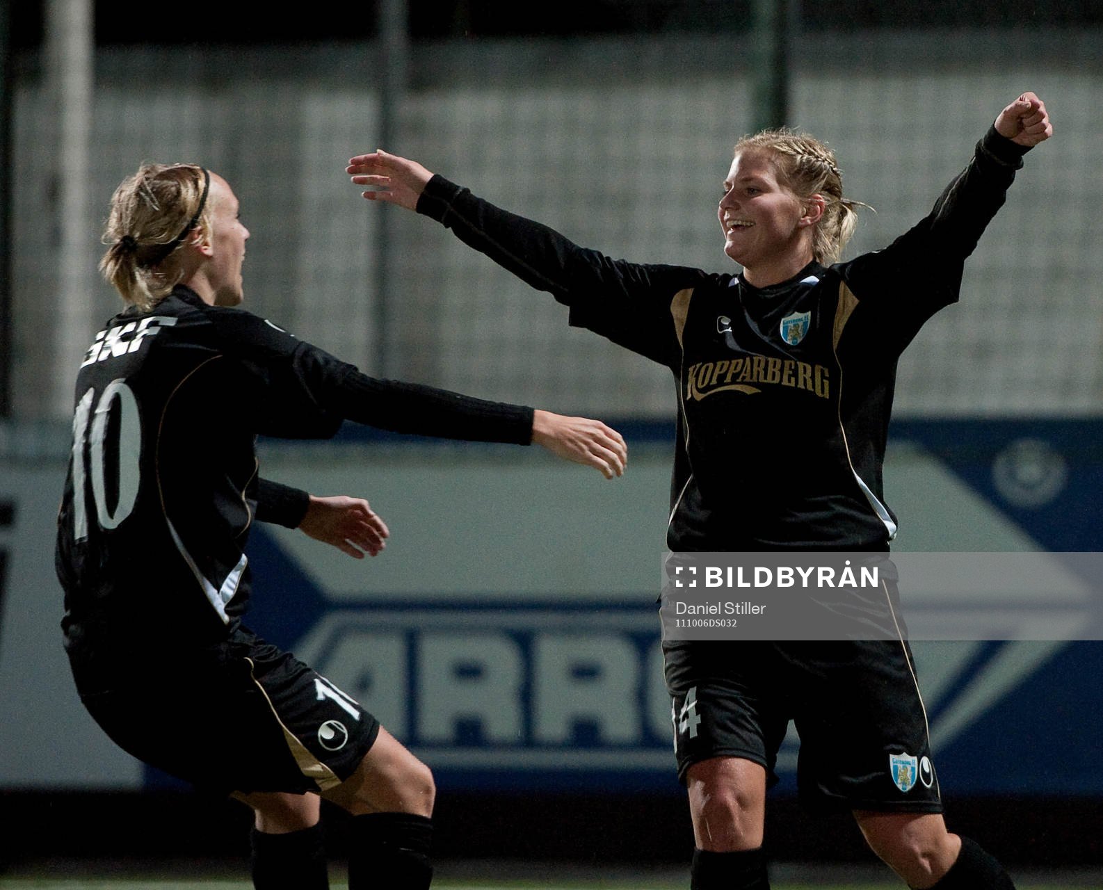 Sara Lindén, Göteborg, gör 1-0. Jubel Linnea Liljegärd