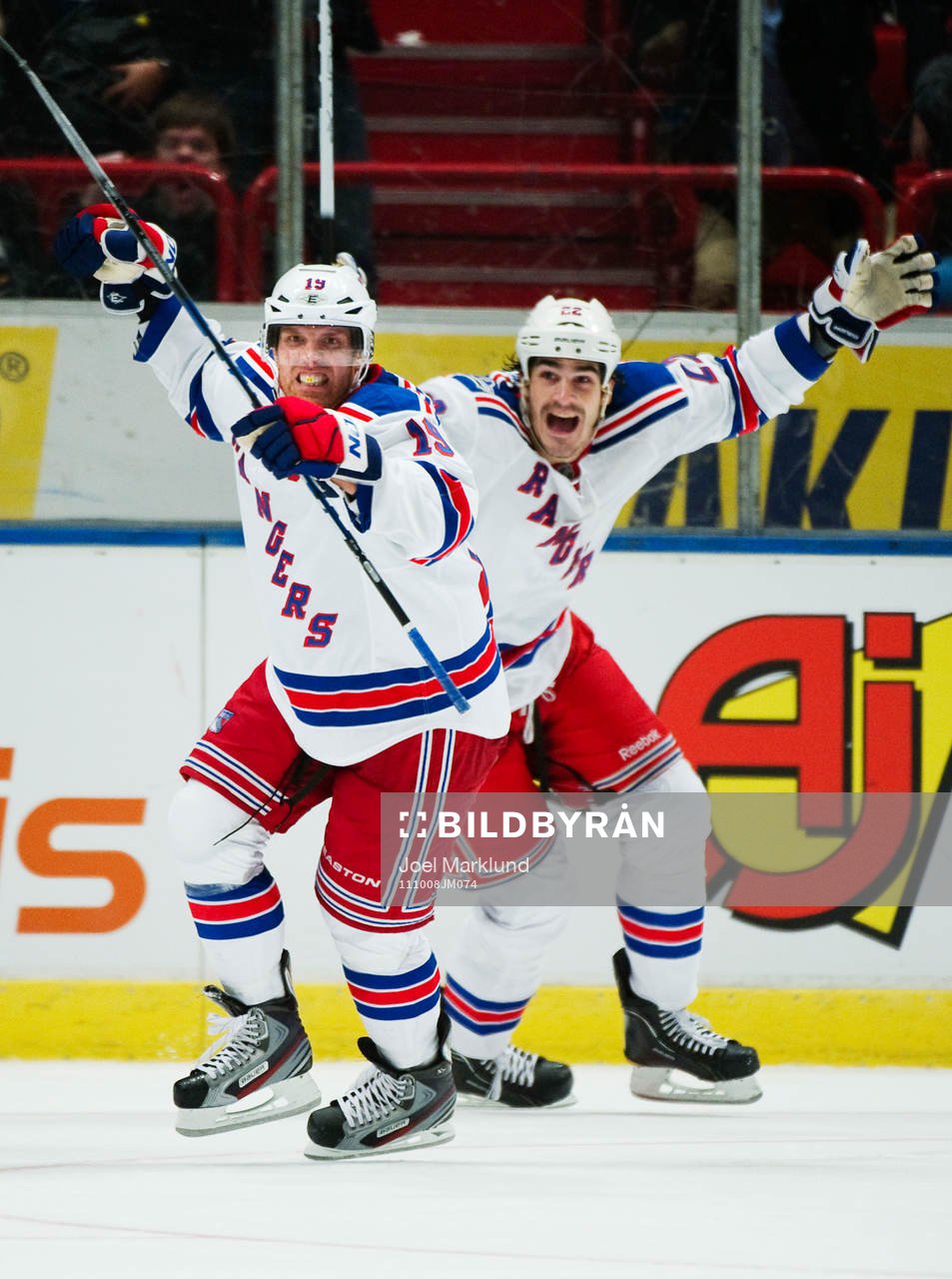 Brad Richards och Brian Boyle, New York Rangers, jubel