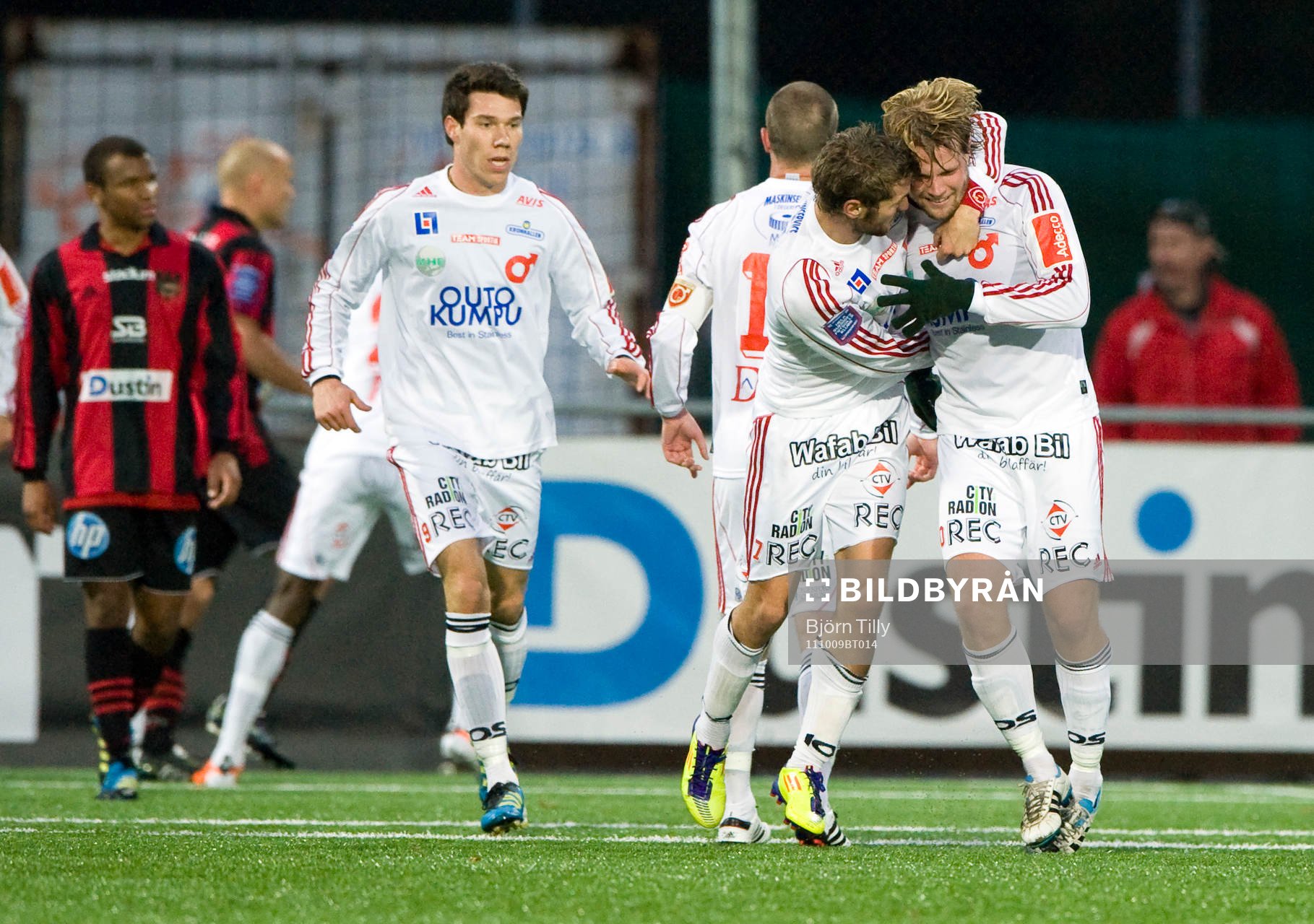  Alexander Andersson, Christophe Lallet och Christoffer Wiktorsson, Degerfors efter kvittering 3-3.