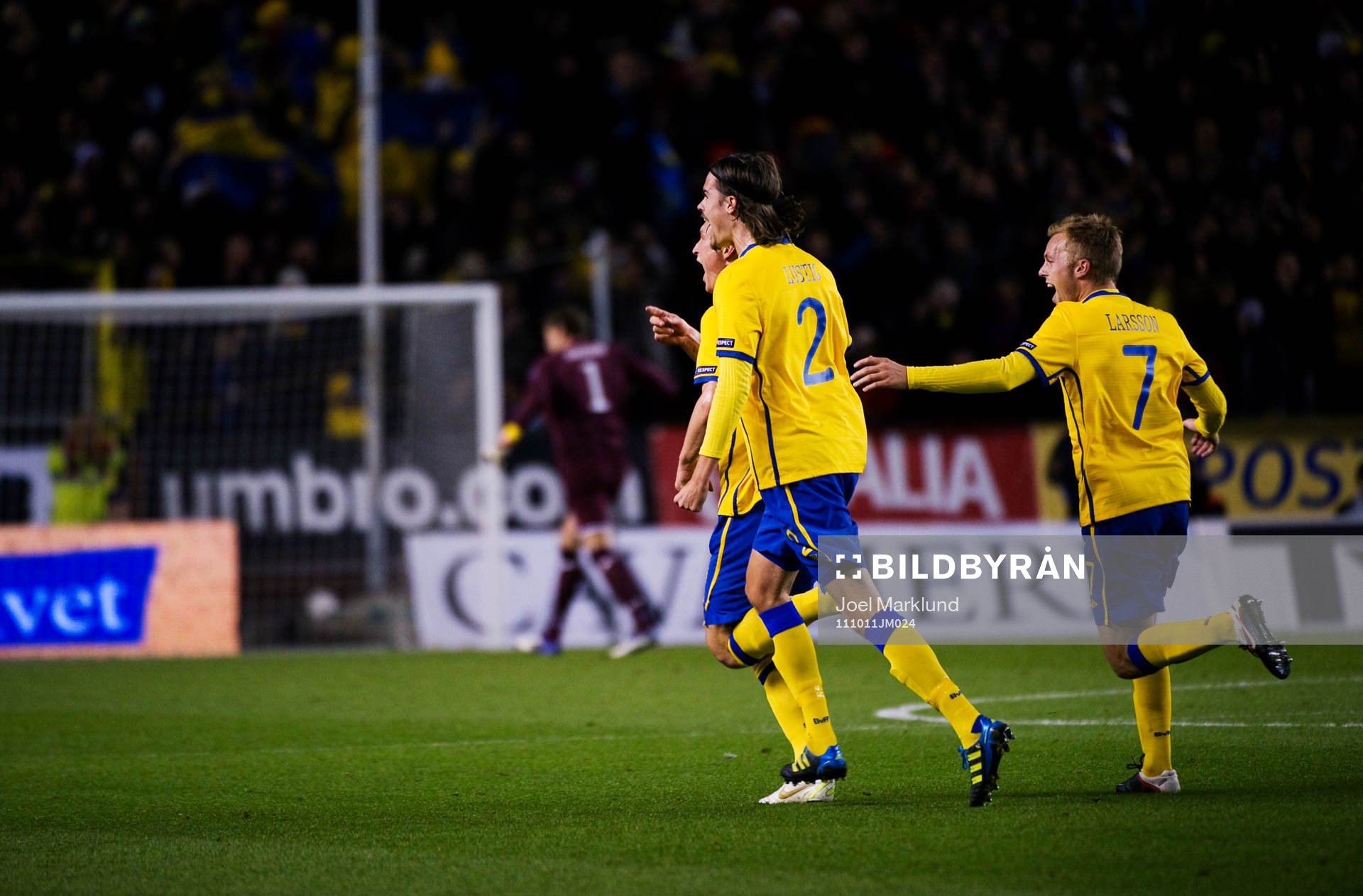 Kim Källström, Mikael Lustig och Sebastian Larsson,