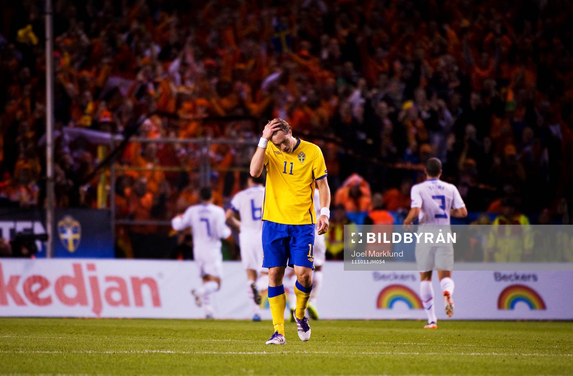Johan Elmander, Sverige, depp när Holland kvitterat till