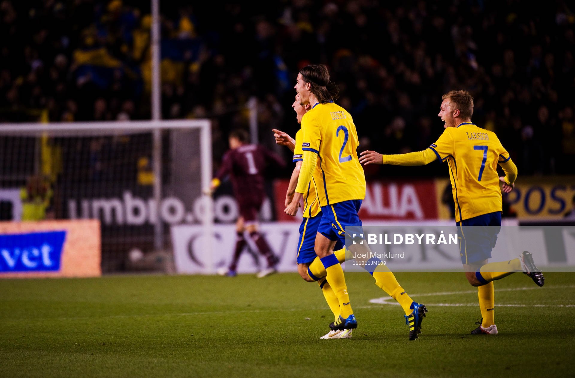 Kim Källström, Mikael Lustig och Sebastian Larsson,