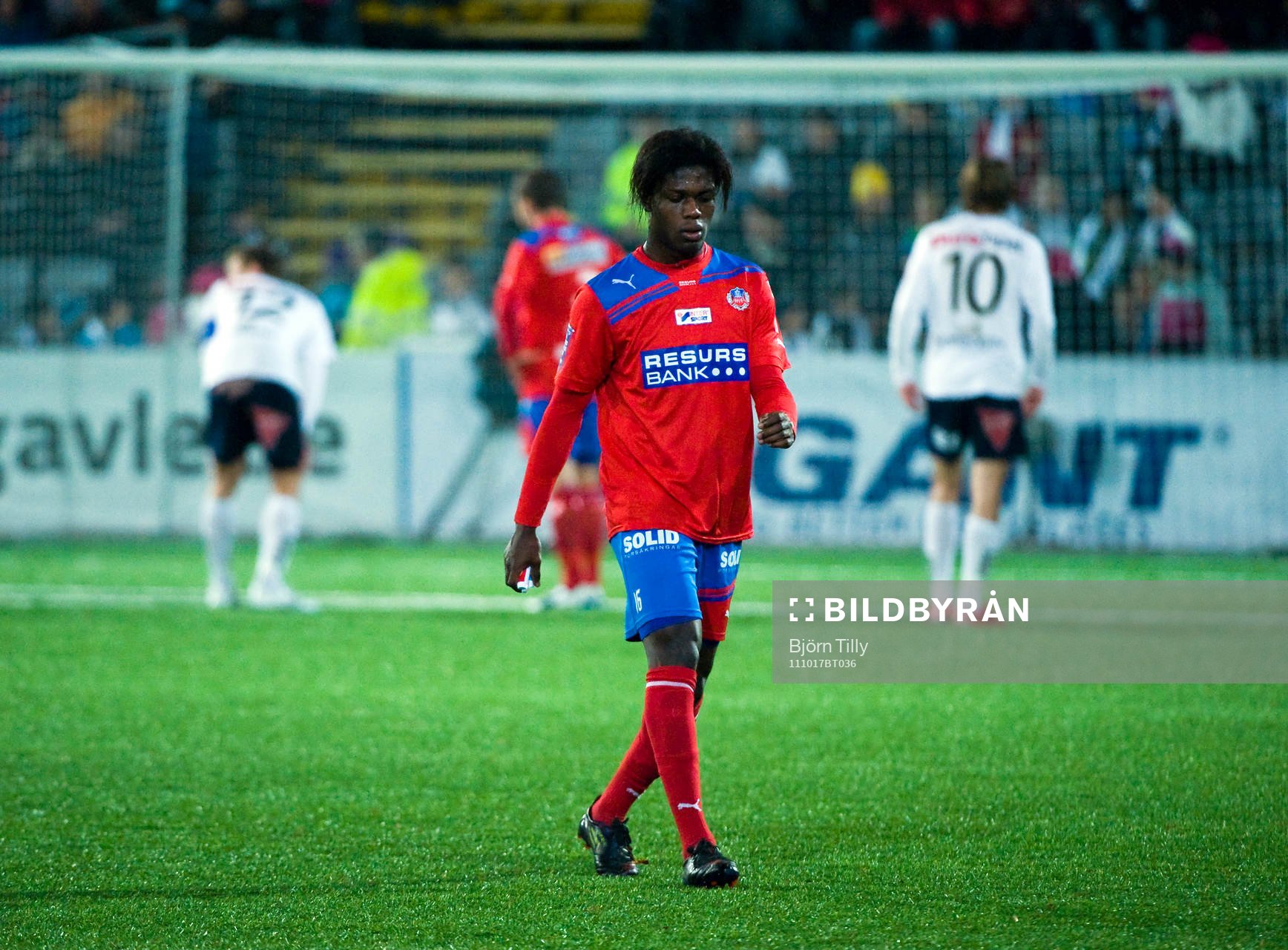 Joseph Baffo, Helsingborg fick rött kort och utvisades.