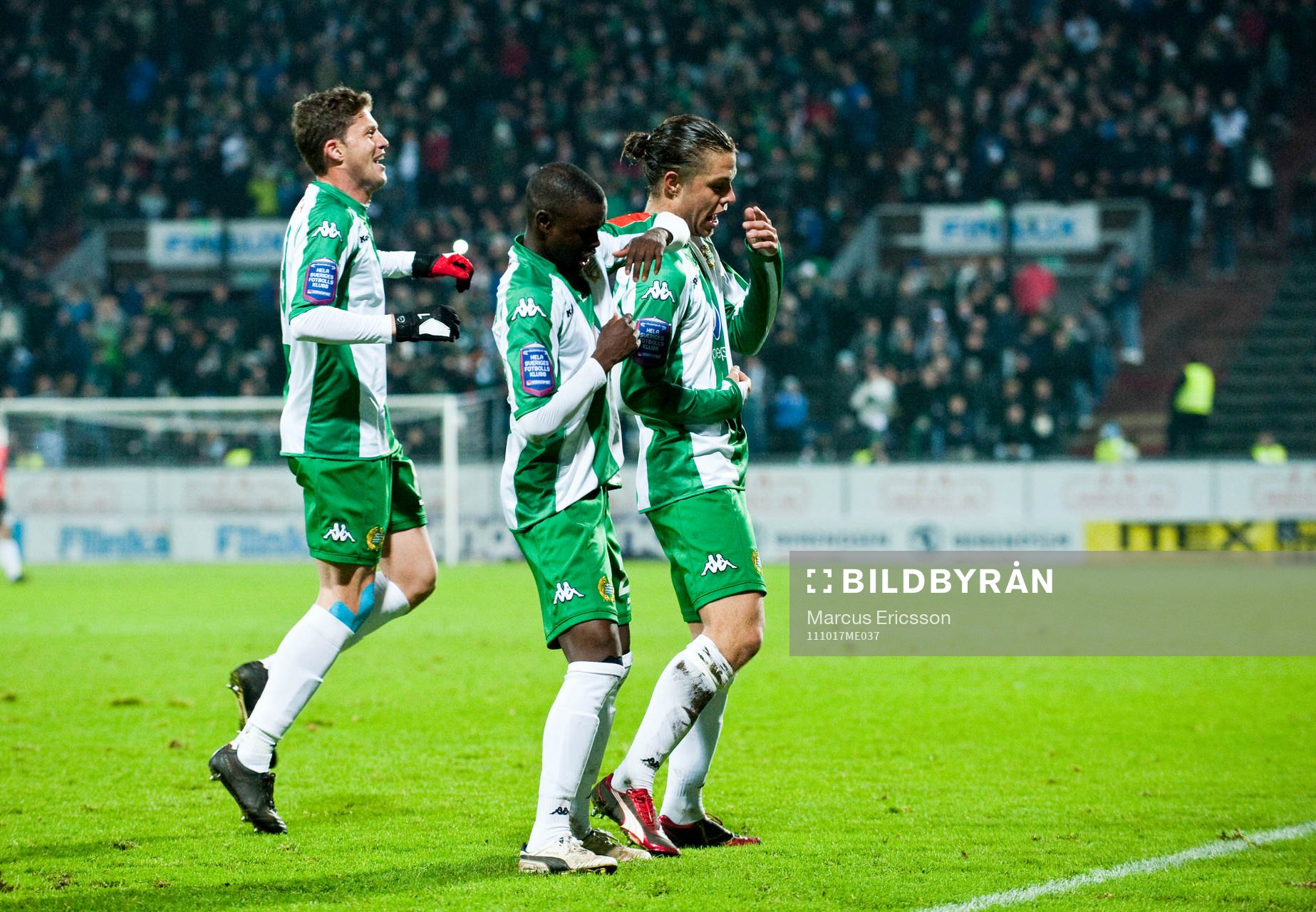 Paulinho Guara, Maic Sema och Erik Figueroa, Hammarby jubel