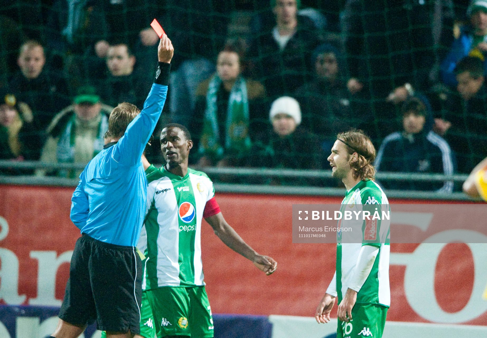 Rött kort, utvisning, Simon Helg, Hammarby