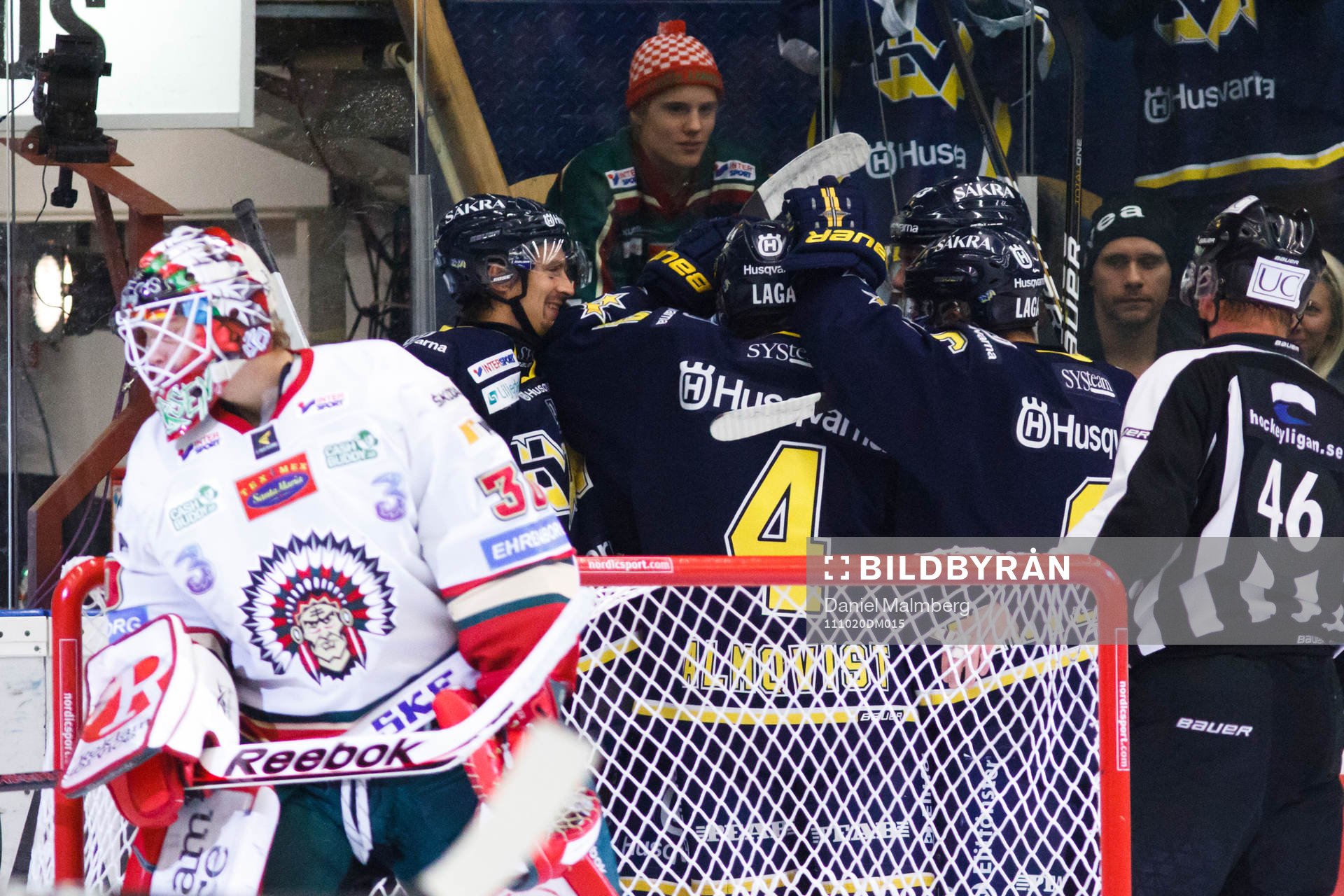 HV71 jubel och Frederik Andersen, Frölunda, depp