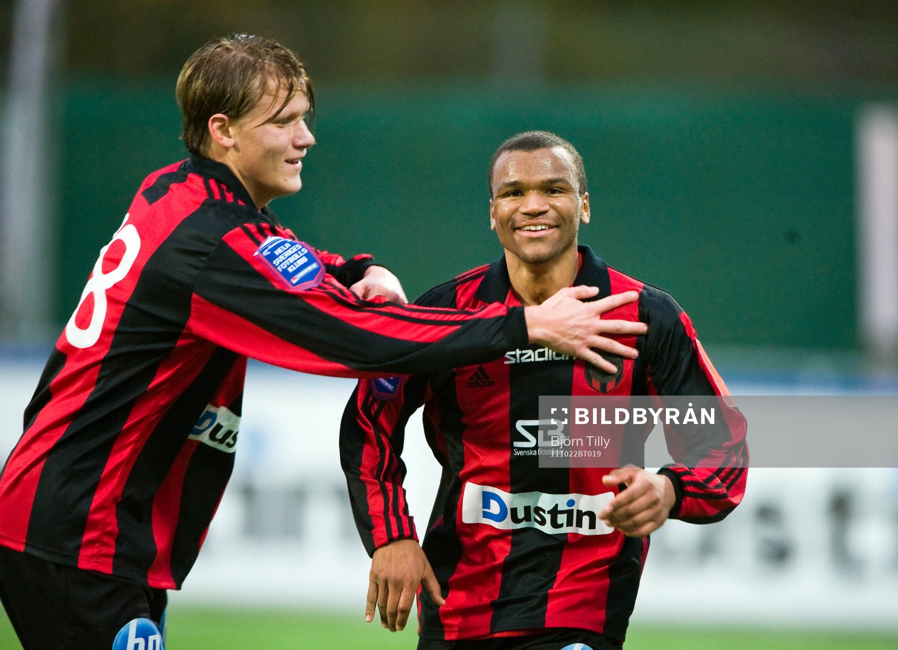  Victor Söderström och Serge-Junior Martinsson Ngouali, Brommapojkarna, jubel efter 3-1.