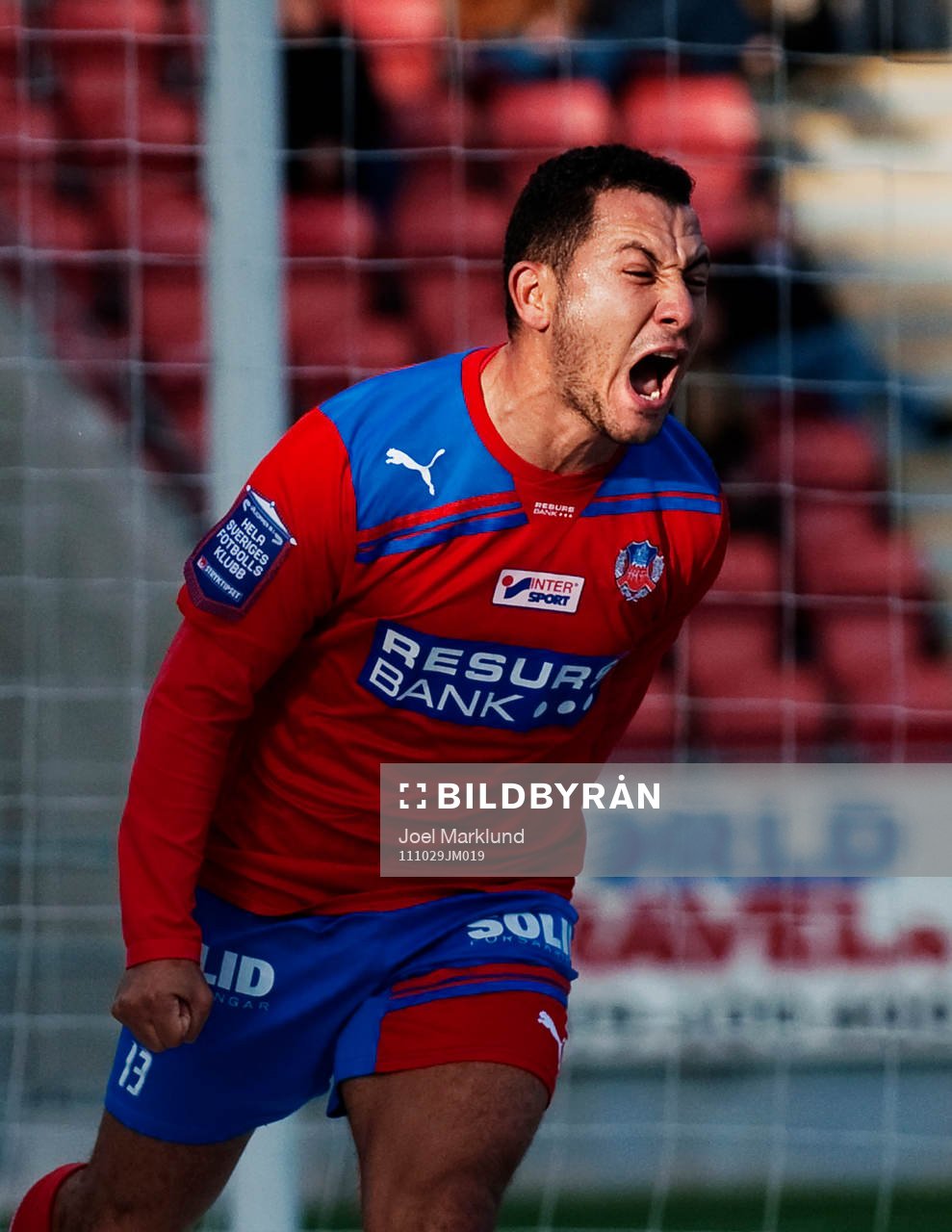 Rachid Bouaouzan, Helsingborg, skriker ut sin frustration