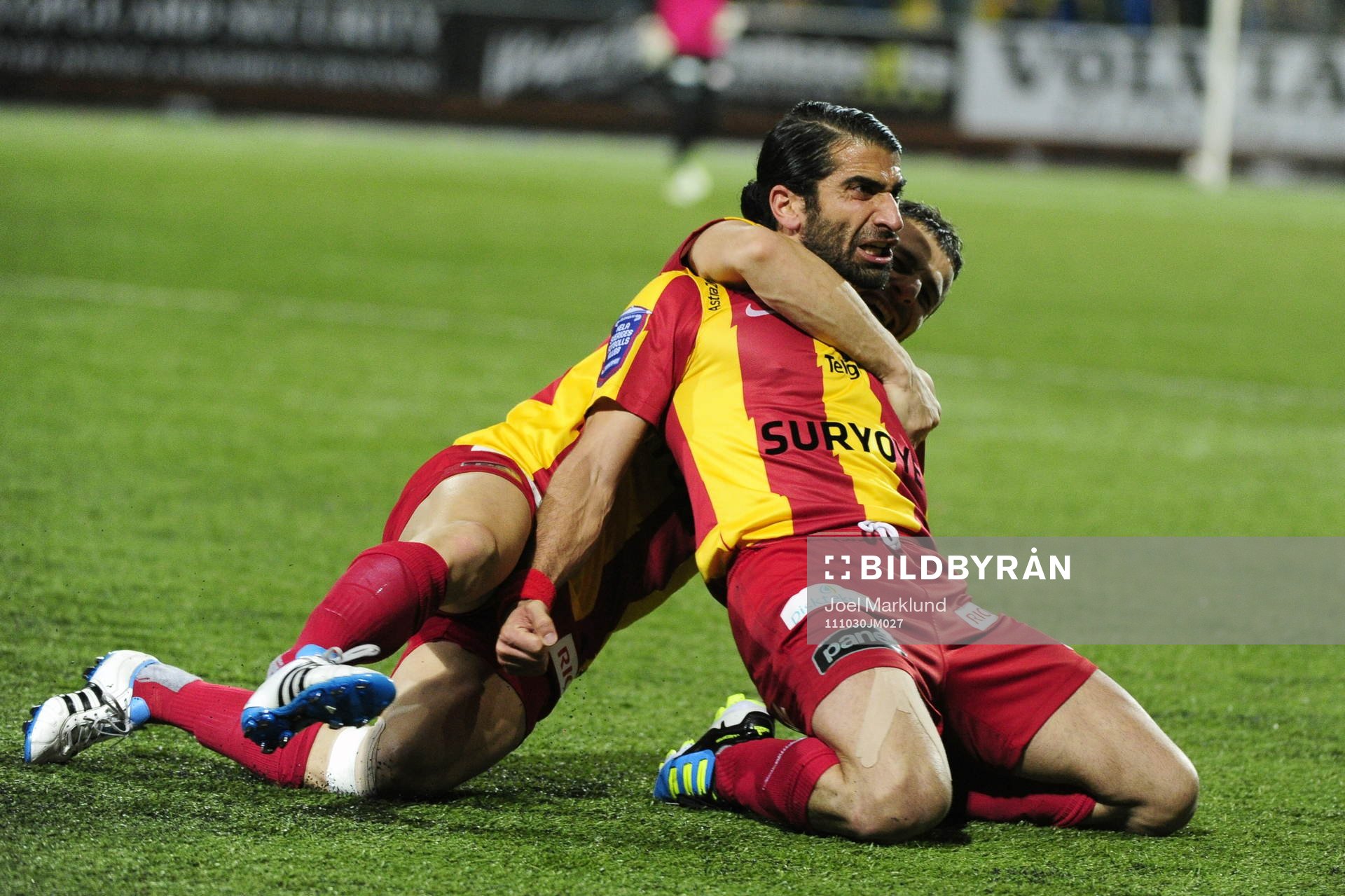 Abgar Barsom, Syrianska, gör 1-0. Jubel