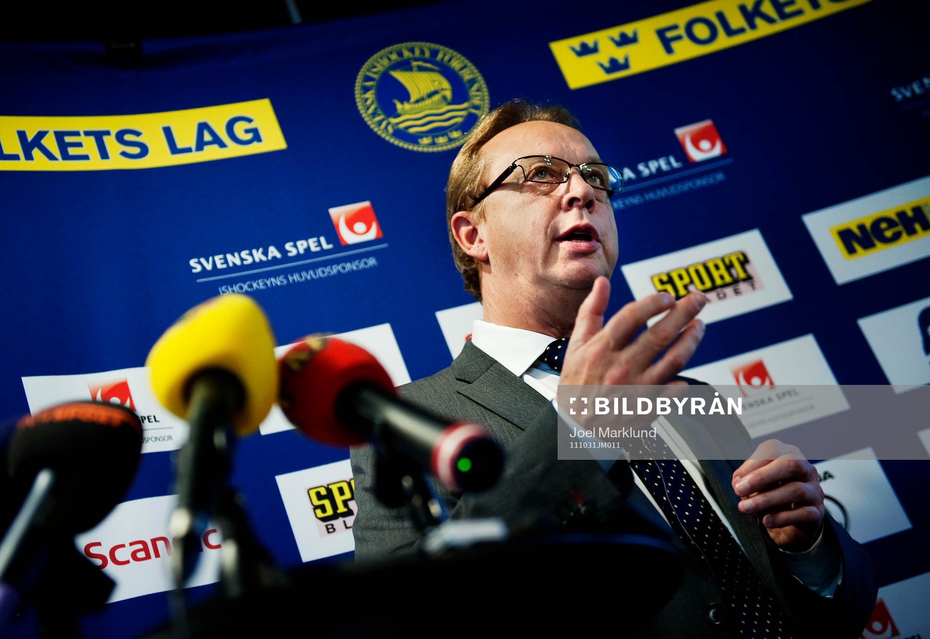 Pär Mårts, förbundskapten, presenterade Tre Kronors