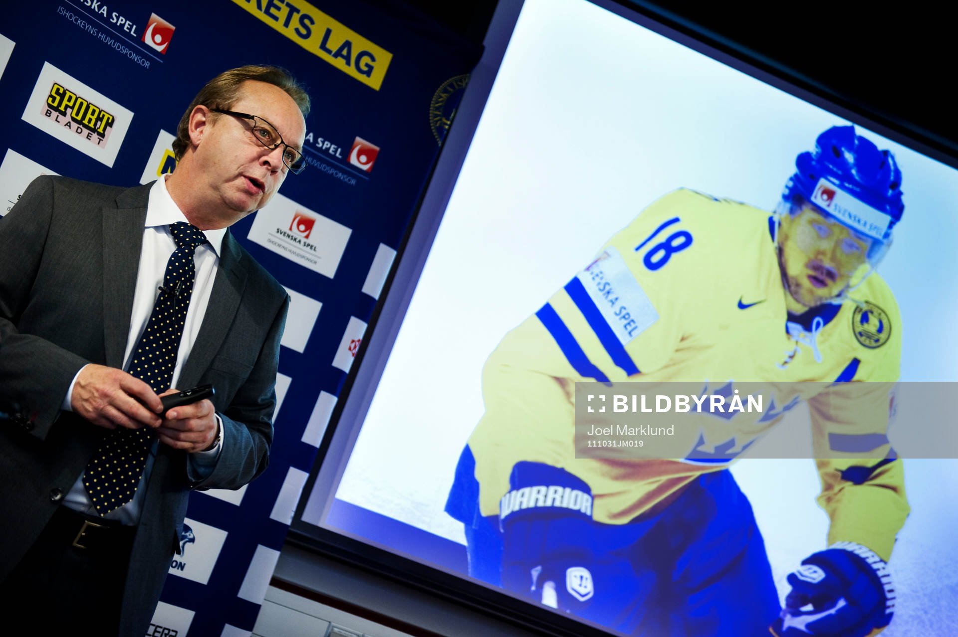 Pär Mårts, förbundskapten, presenterade Tre Kronors