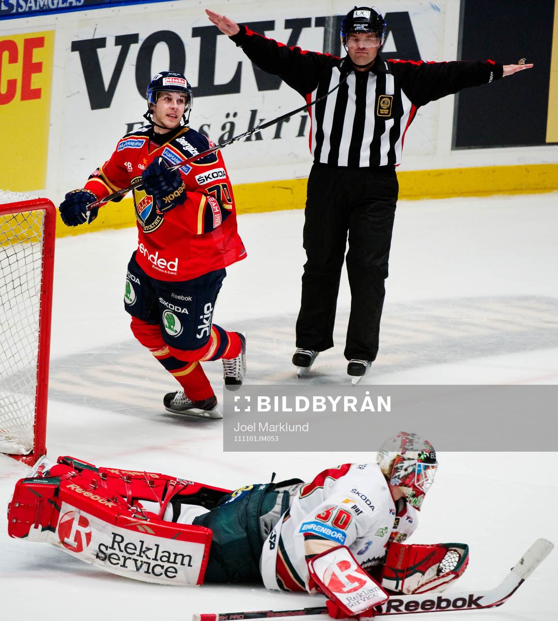 Frederik Andersen, målvakt, Frölunda, räddar en straff