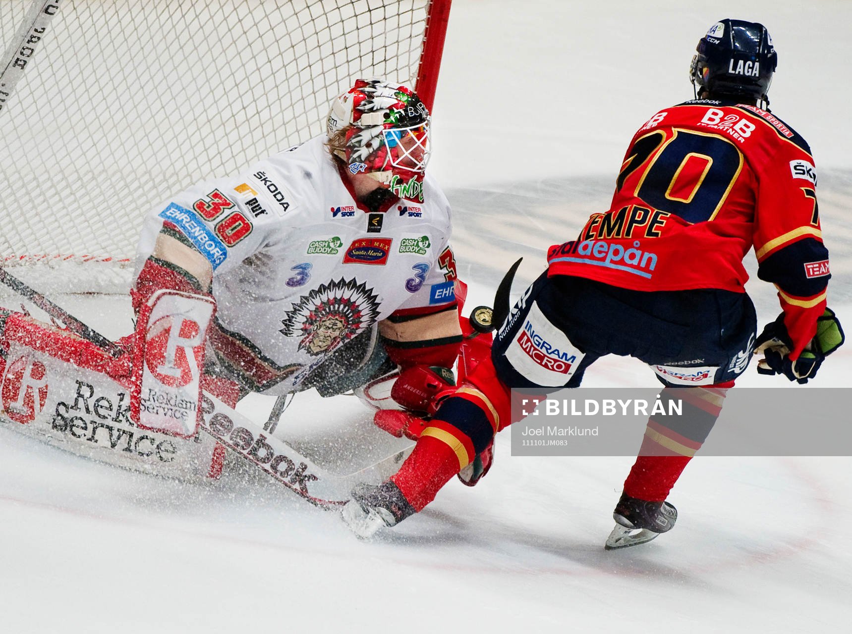 Frederik Andersen, målvakt, Frölunda, räddar en straff