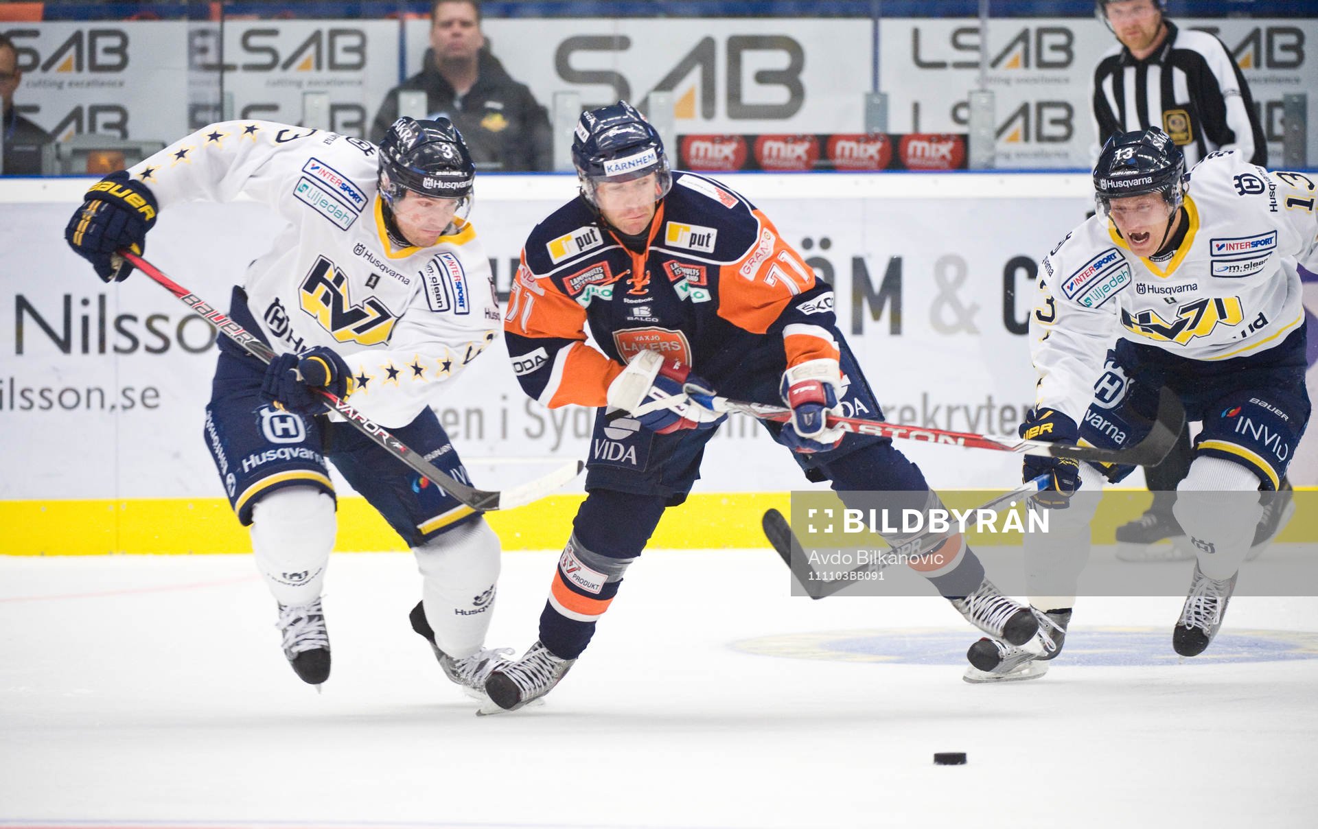 Tomi Kallio, Växjö, Noah Welch och Oscar Sundh, HV71