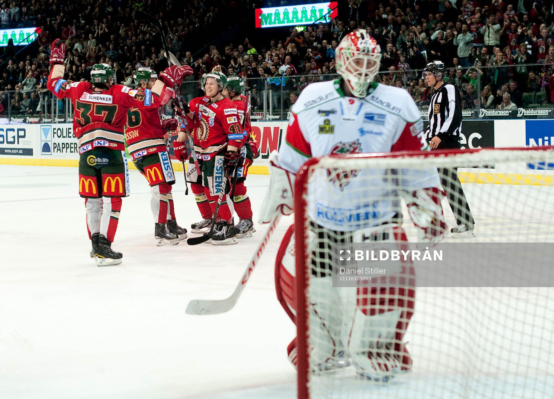 Mathis Olimb, Frölunda, gör 5-2, jubel