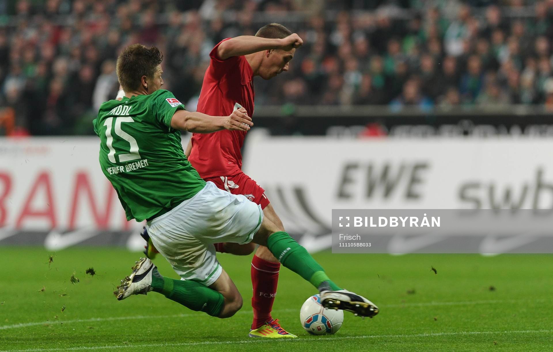  Sebastian Prödl, Bremen och Lukas Podolski, Köln