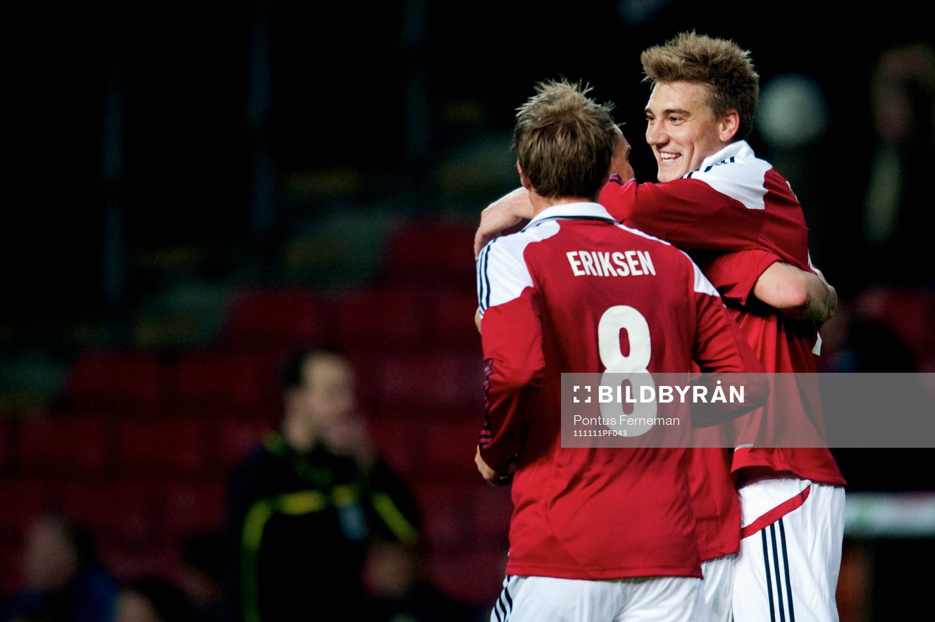 Niklas Bendtner, Danmark, jubel, 1-0.