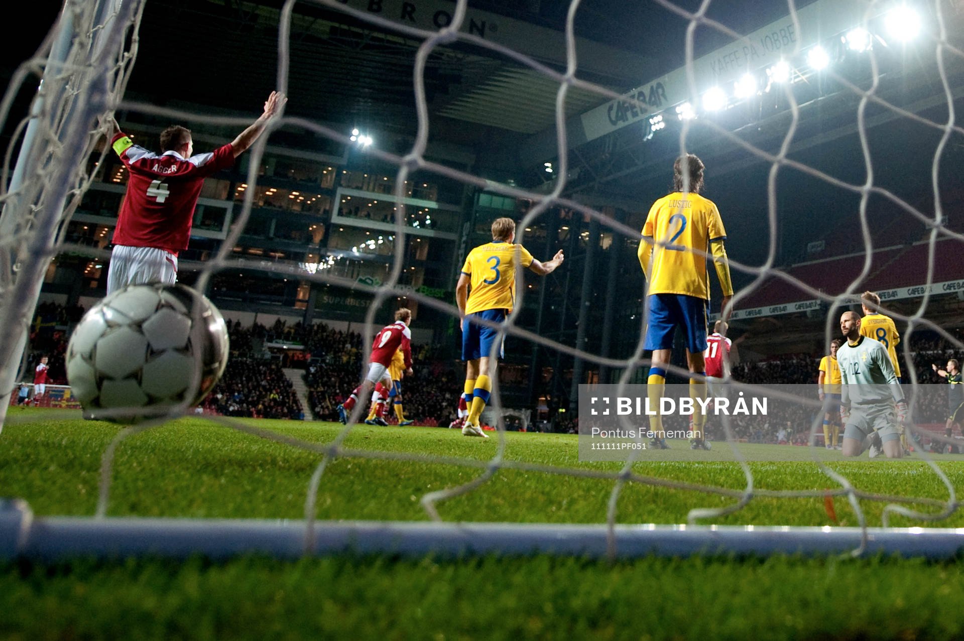 Daniel Agger, Danmark, jubel, Johan Wiland, målvakt,