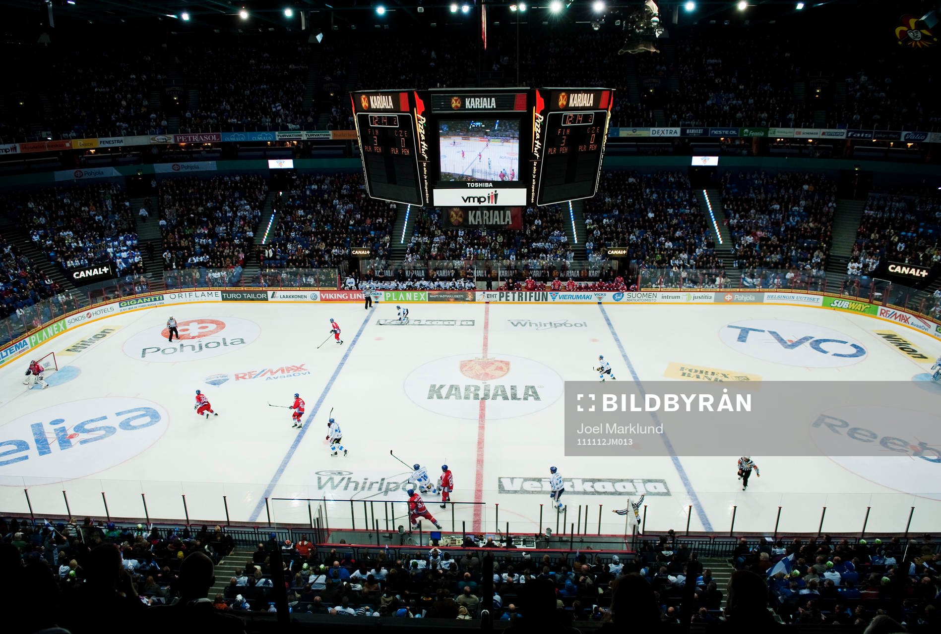 Karjala Cup spelas i Hartwall Arena. Interiör.