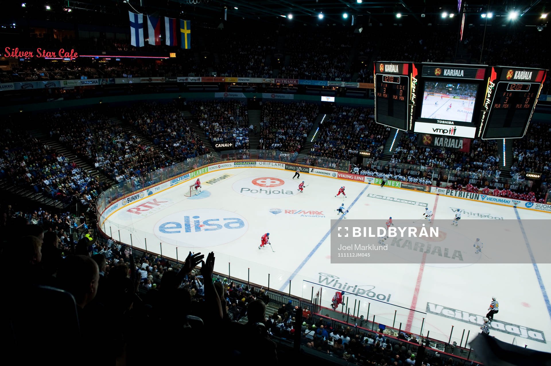 Karjala Cup spelas i Hartwall Arena. Interiör.