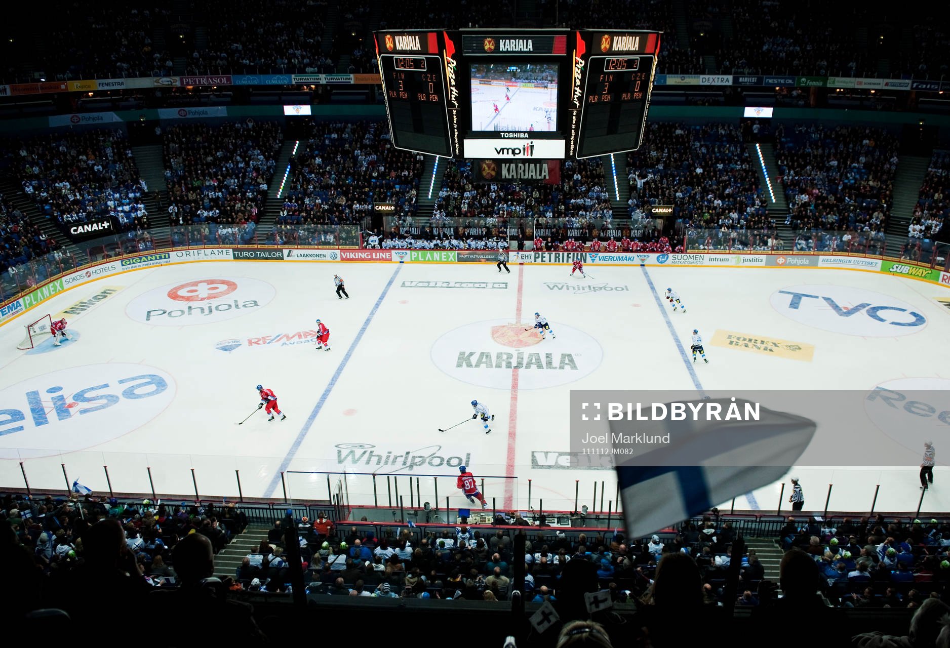 Karjala Cup spelas i Hartwall Arena. Interiör.
