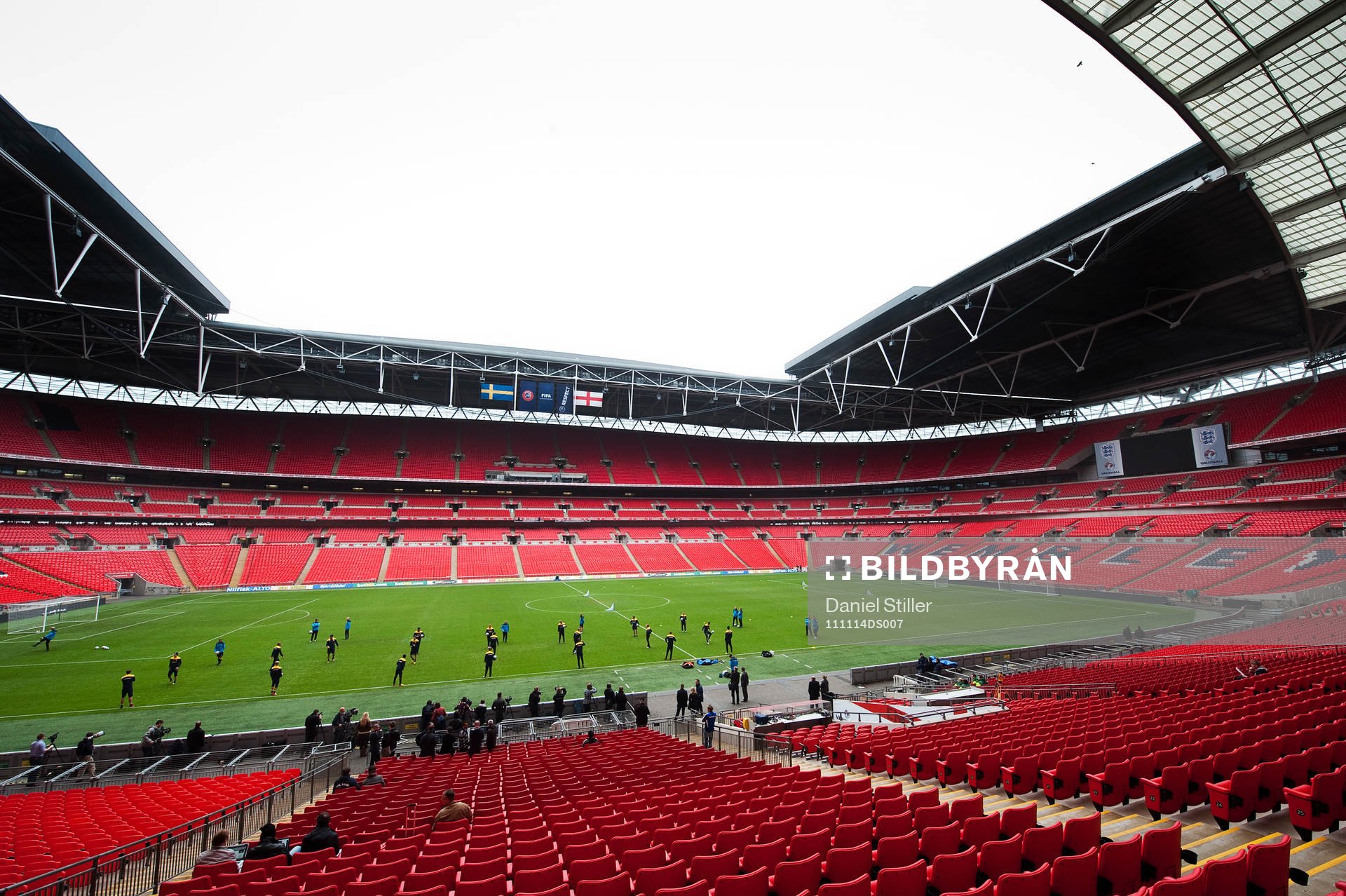 Träning på Wembley Stadium dagen innan match
