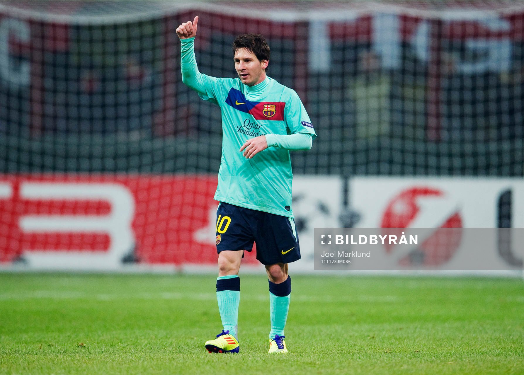 Lionel Messi, Barcelona, gör tummen upp